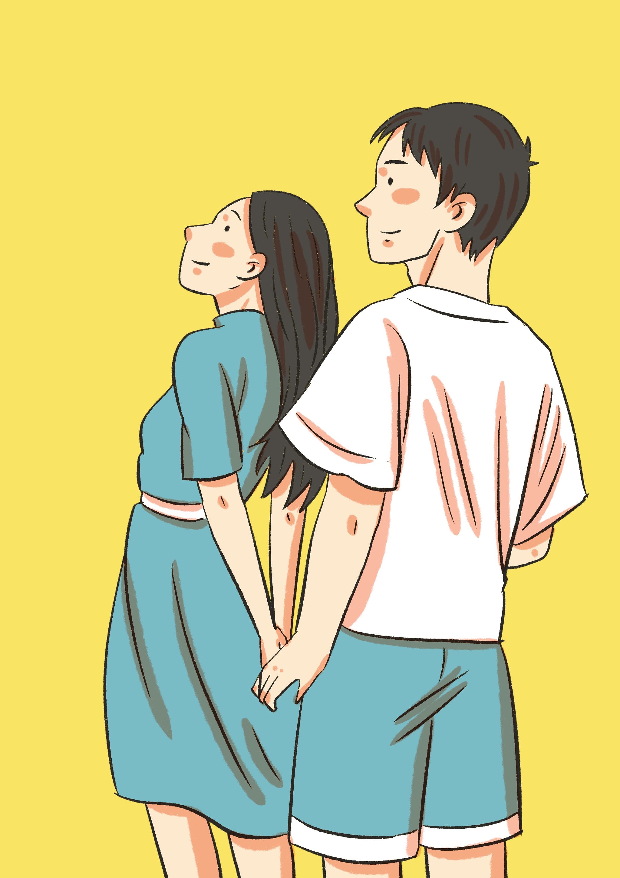 没羞没臊小情侣插画合集