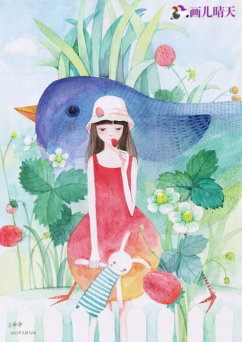 画儿晴天 献给女神的唯美插画-女神节快乐