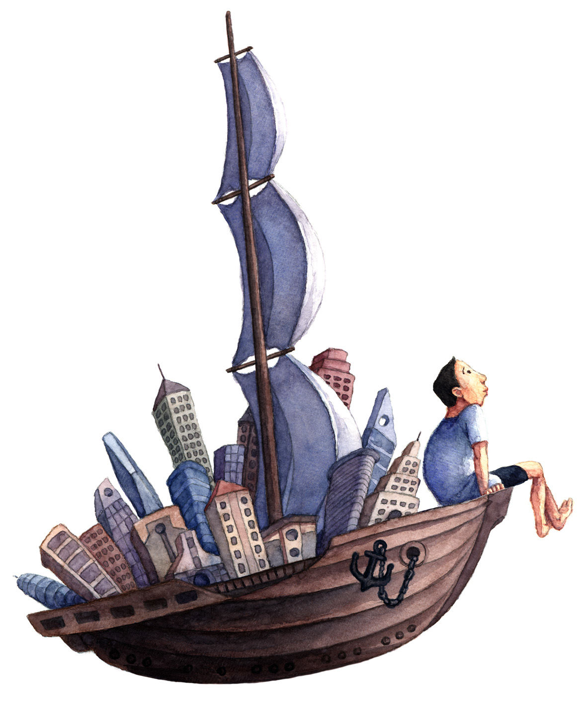 水彩手绘白背景卡通可爱插图(二)