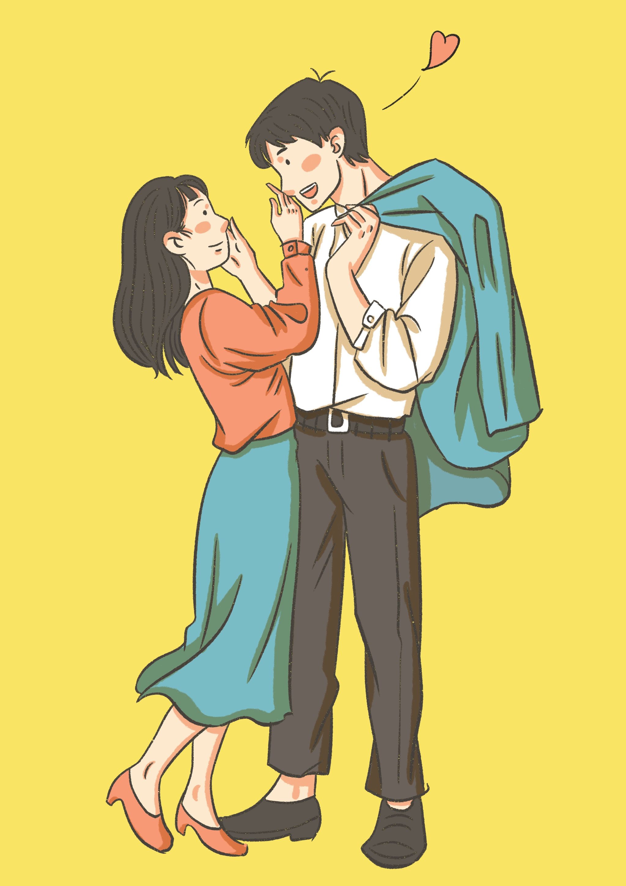 没羞没臊小情侣插画合集