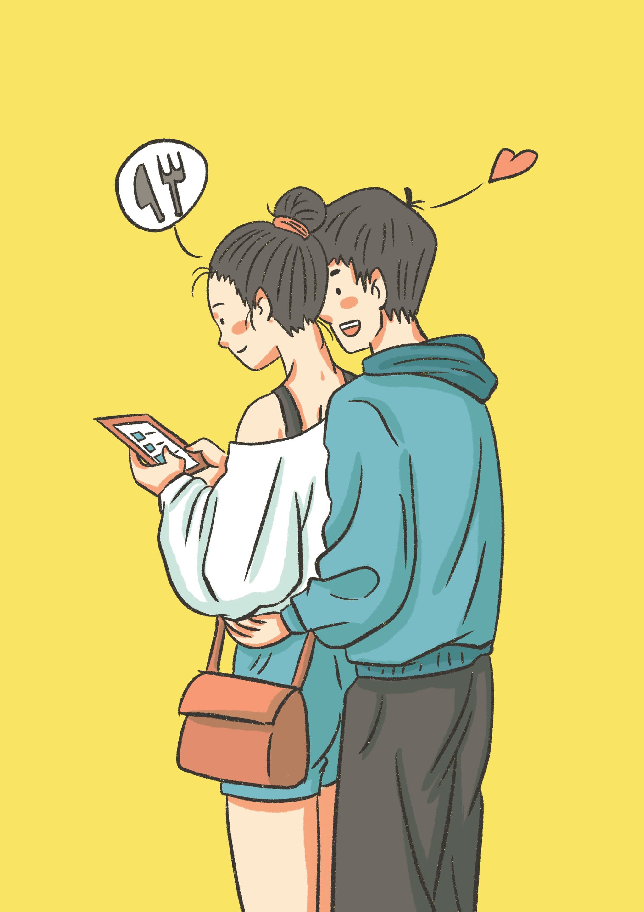 没羞没臊小情侣插画合集