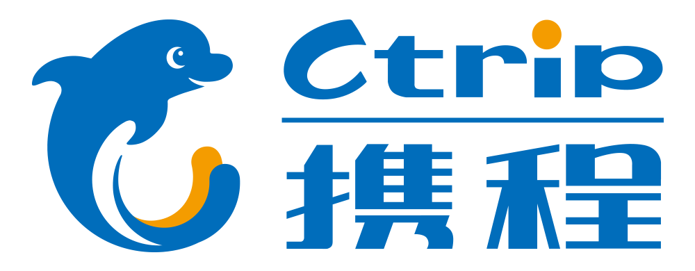携程logo仅仅用黄蓝就可以表达的很好!