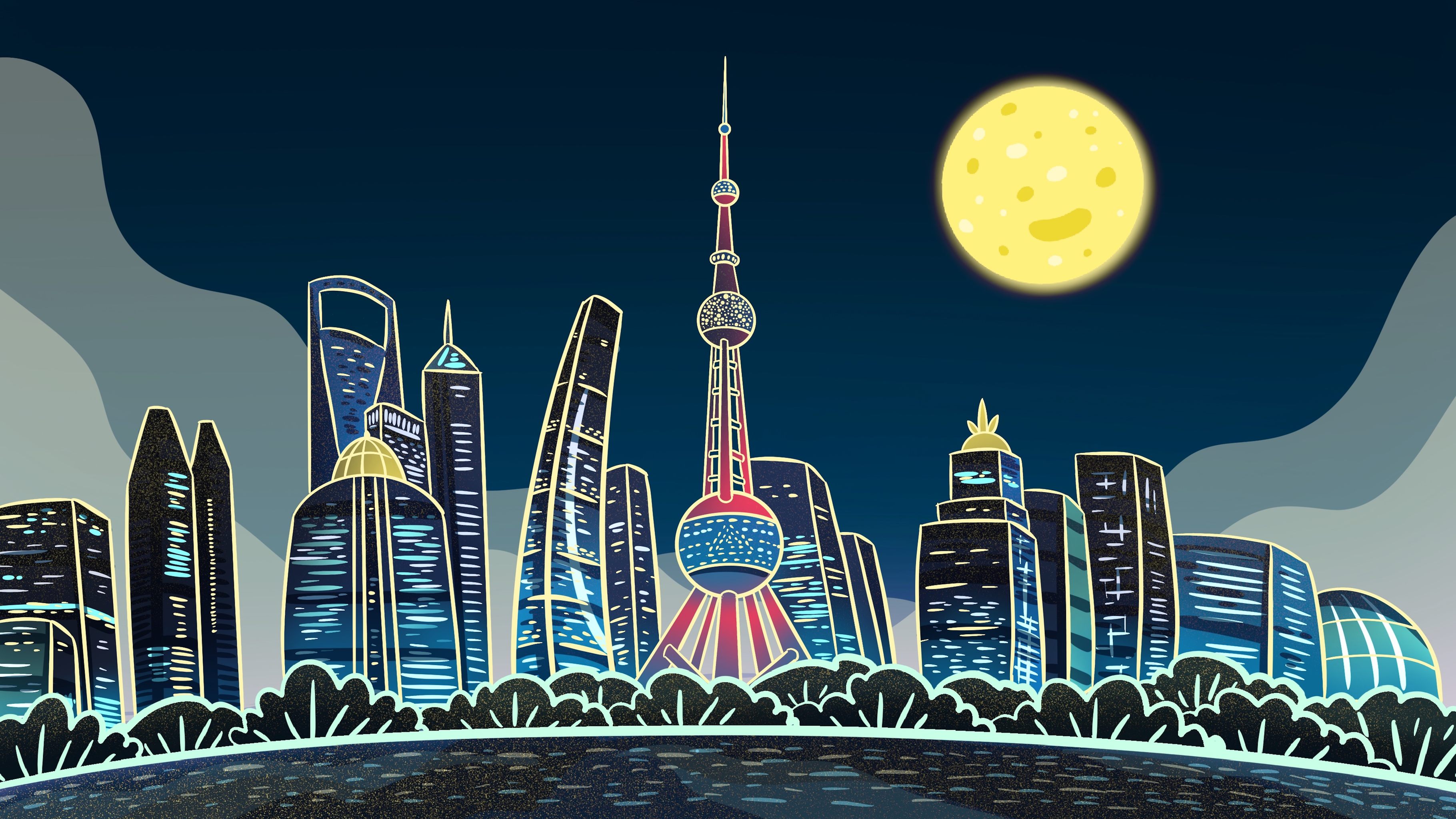 陆家嘴的月圆之夜