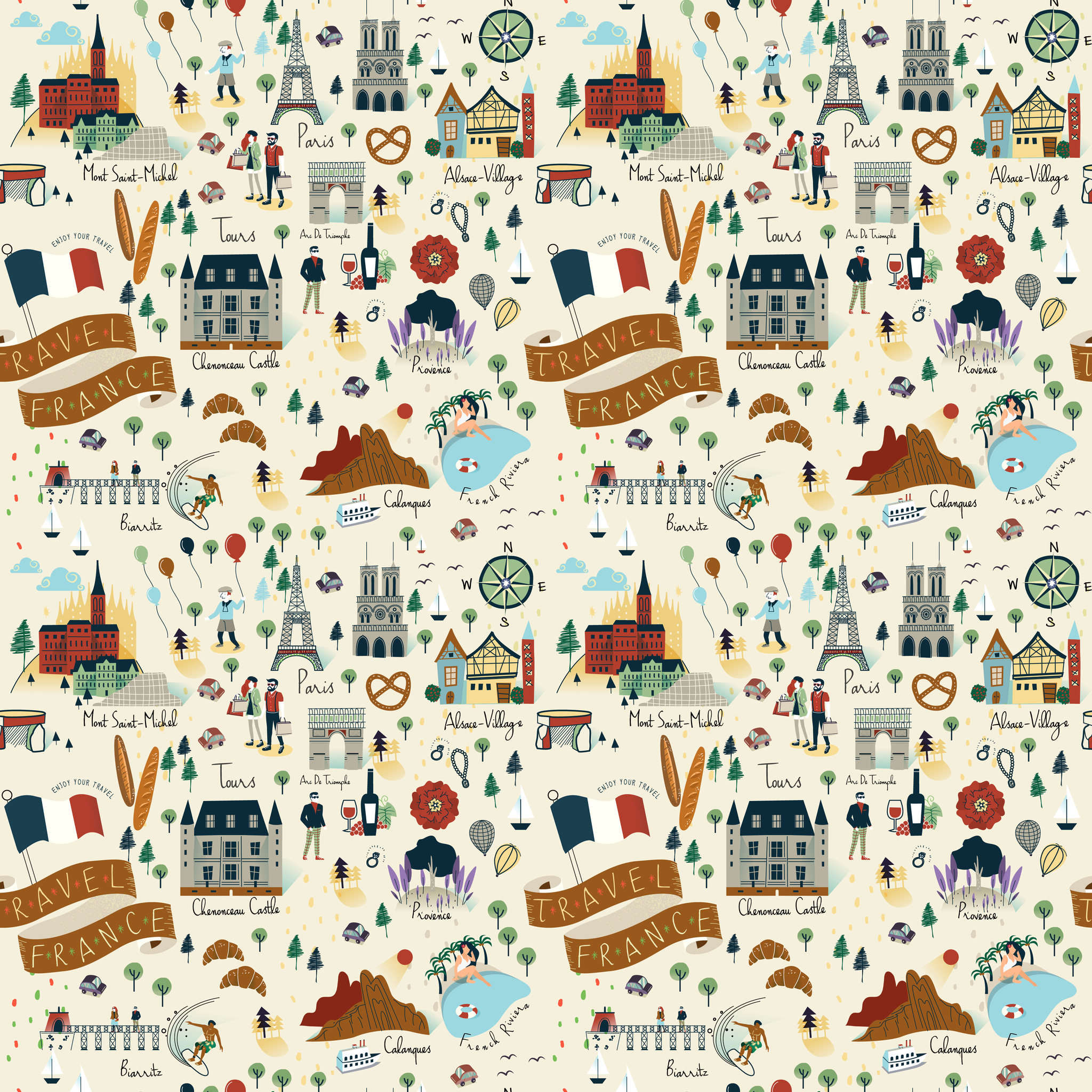 Stylish Seamless Pattern Huangrunyi 原创作品 视觉中国 Shijueme