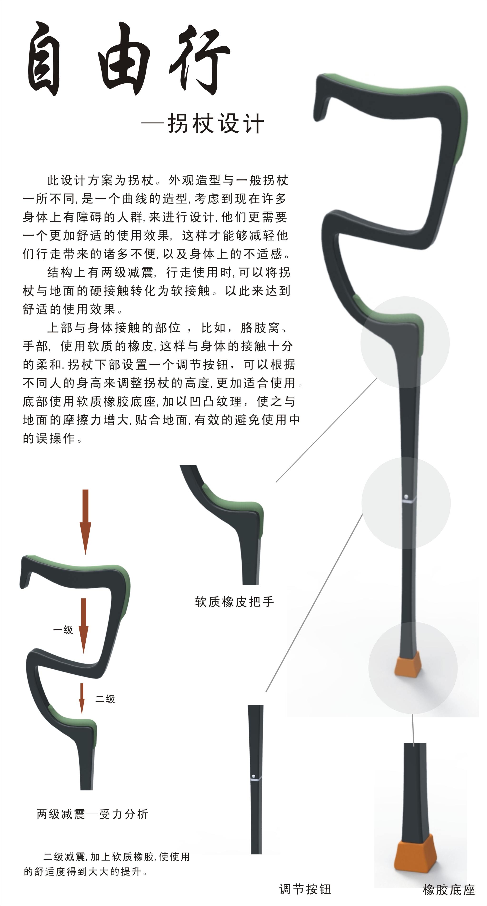 "自由行"拐杖设计