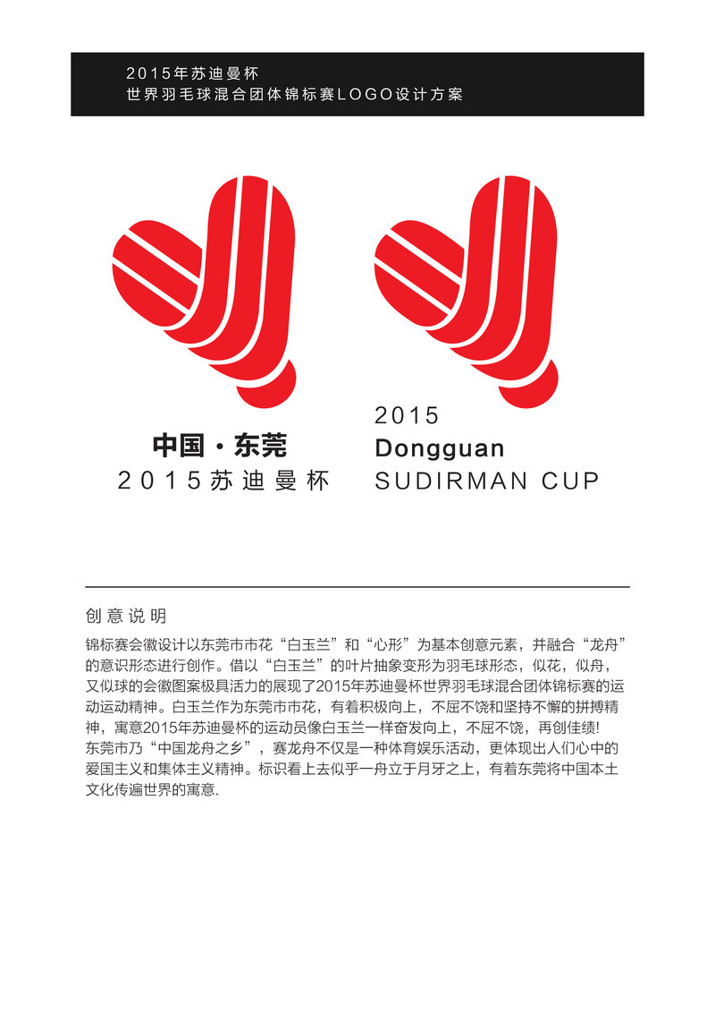 2015年苏迪曼杯世界羽毛球混合团体锦标赛logo设计方案