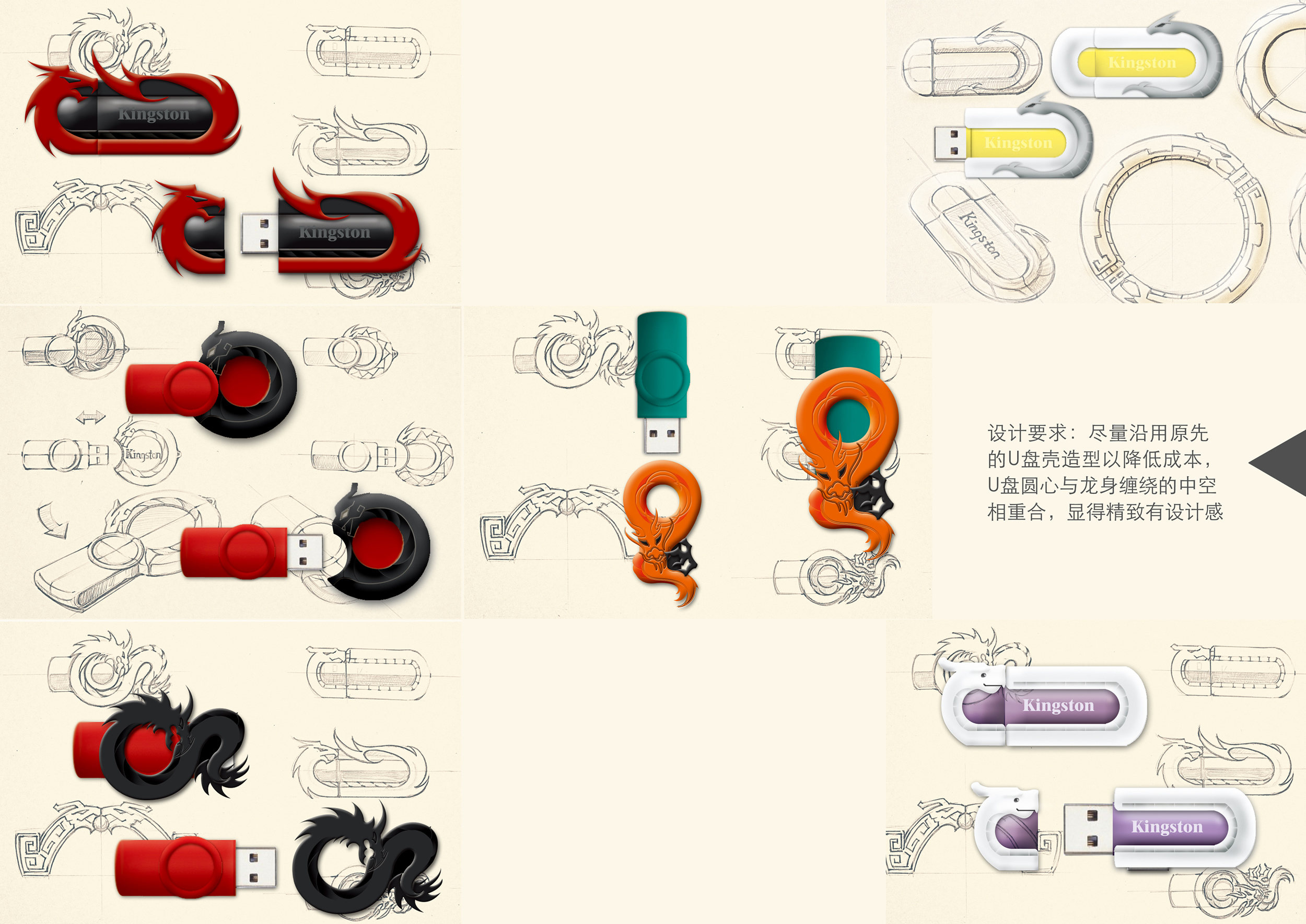 以前做的几组创意u盘外观造型设计
