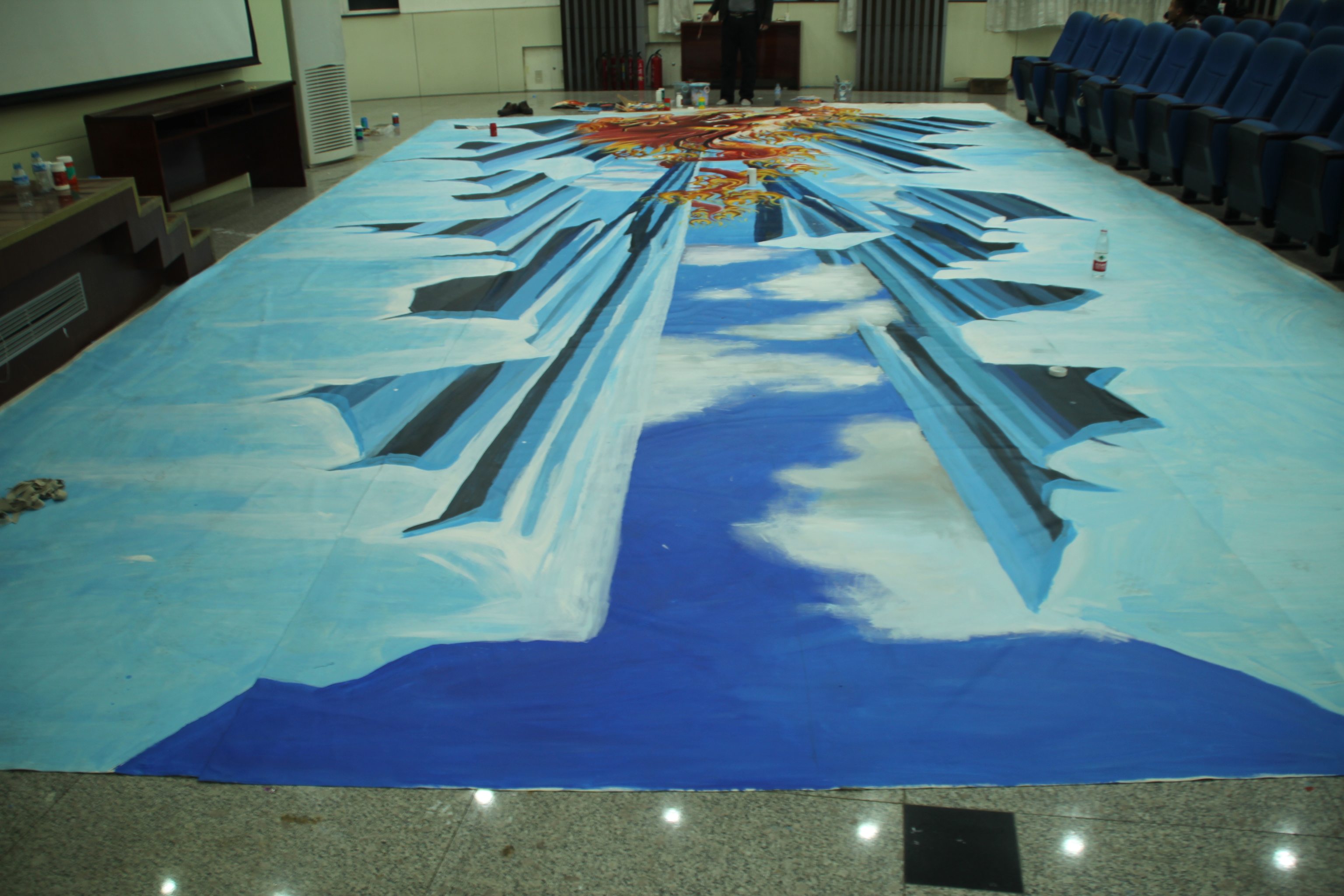 甘肃兰州市大型龙年车展3 d立体画  合作方: 展览时间:2011年8月25日