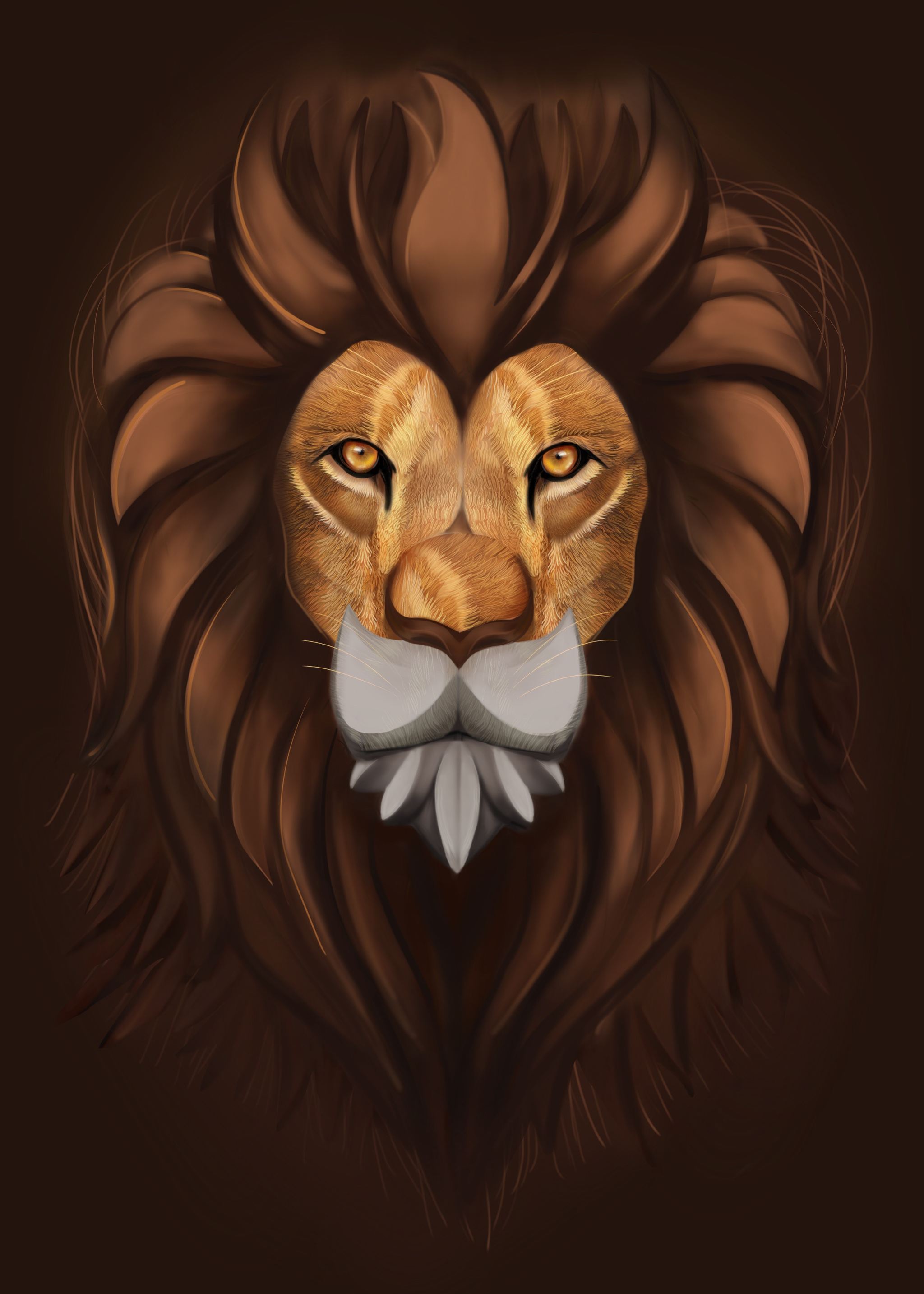 狮子插画procreate