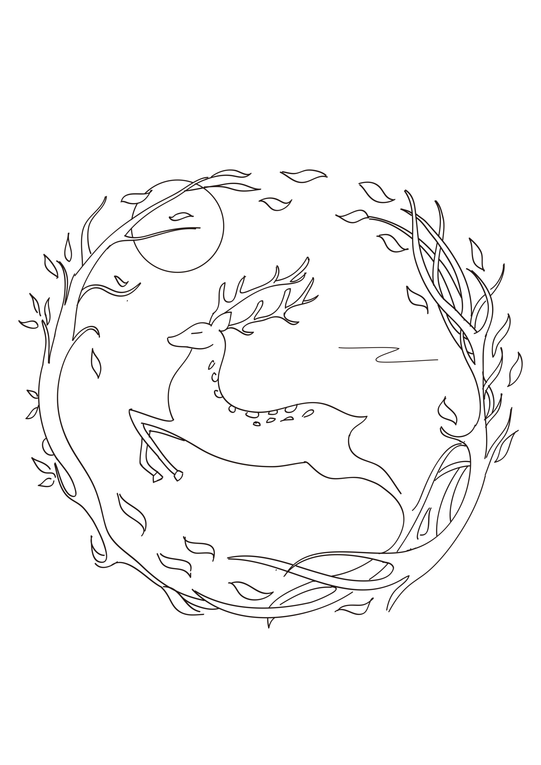 线稿「鹿」 - 二阳 - 原创作品 - 视觉中国(shijueme)