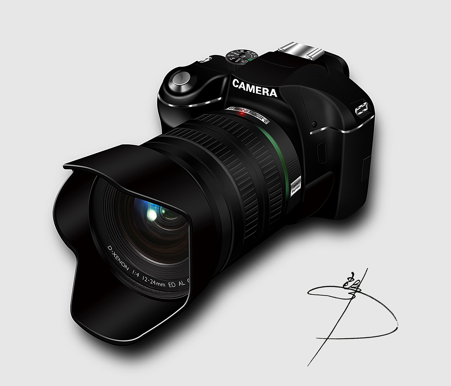 ps绘制的单反相机.