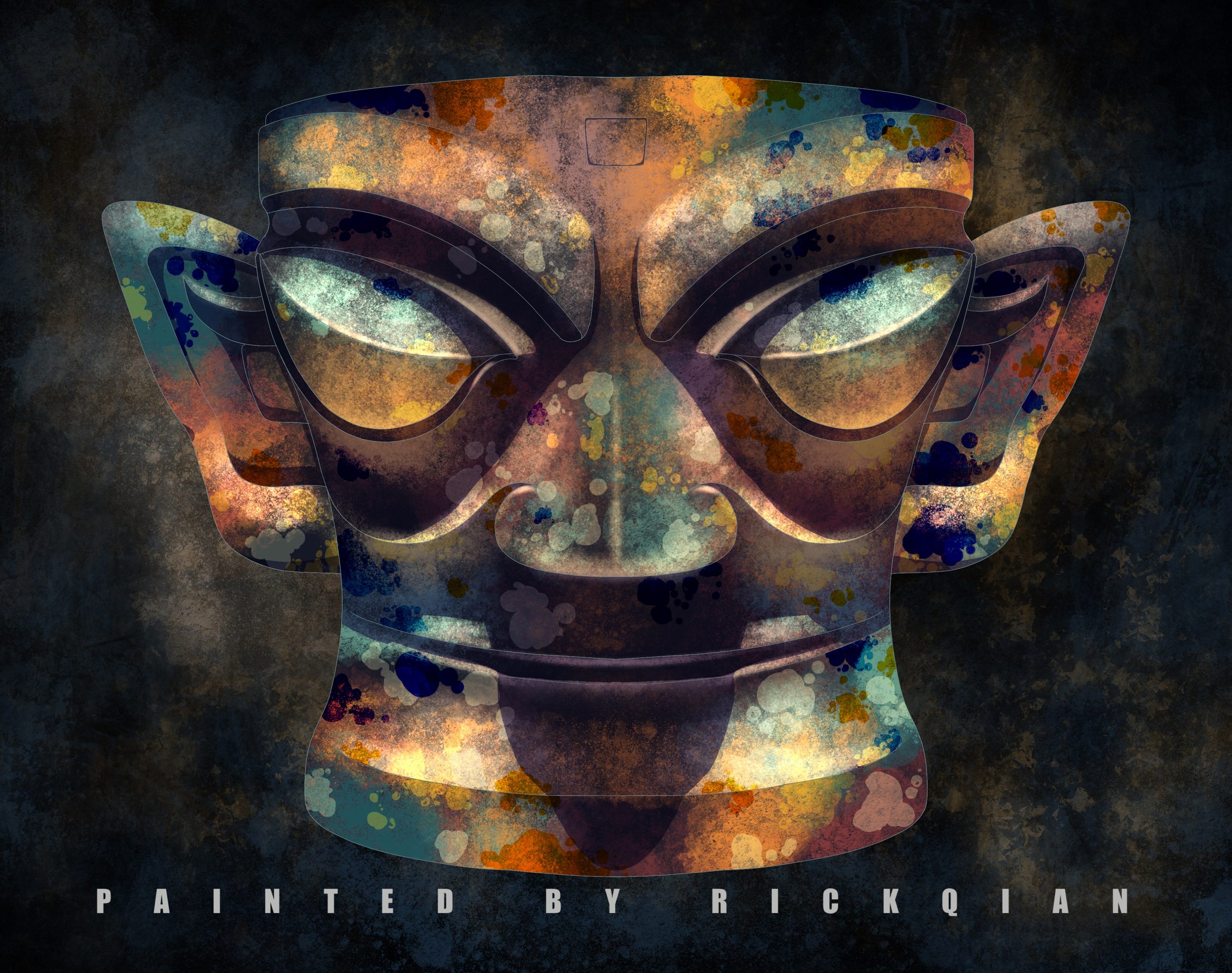 三星堆青铜人像