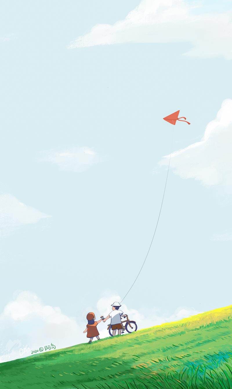 原创插画壁纸-风筝 - adao阿岛 - 原创作品 - 视觉中国(shijueme)