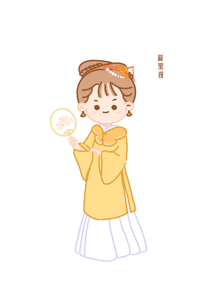 红楼梦系列薛宝钗古风少女美人贴纸卡通插画