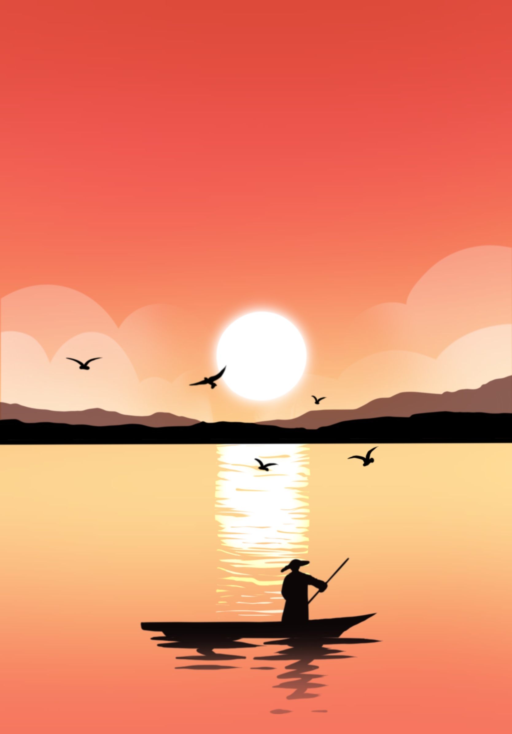 夕阳西下 - 种菜蟹 - 原创作品 - 视觉中国(shijueme)