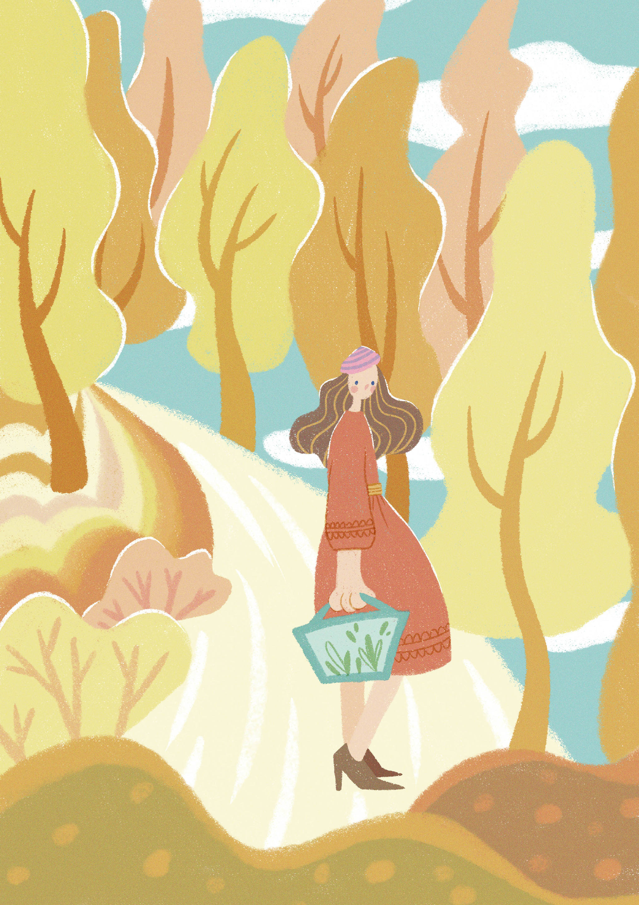 扁平插画--春夏秋冬