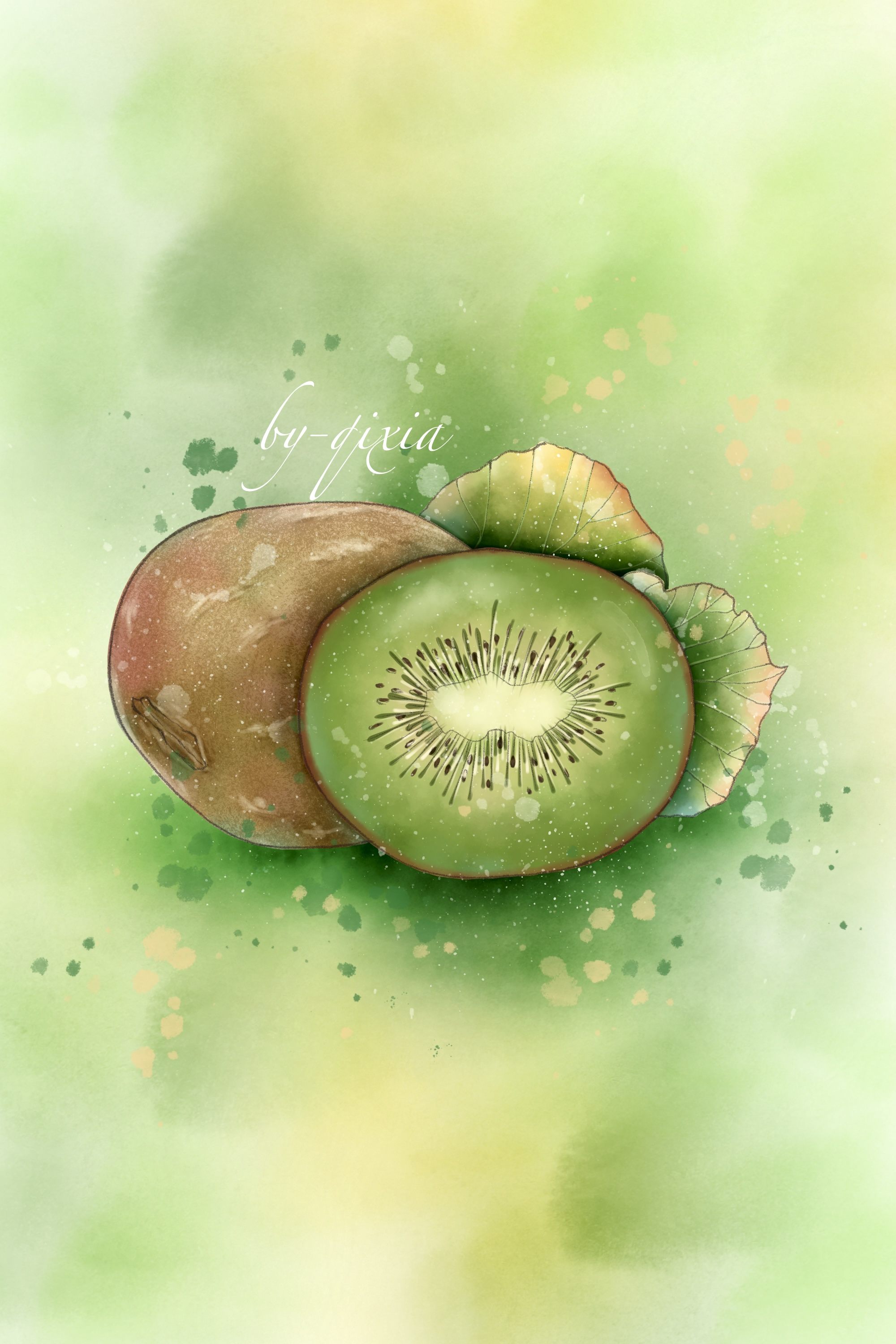 ipad水彩插画水果蔬菜合集