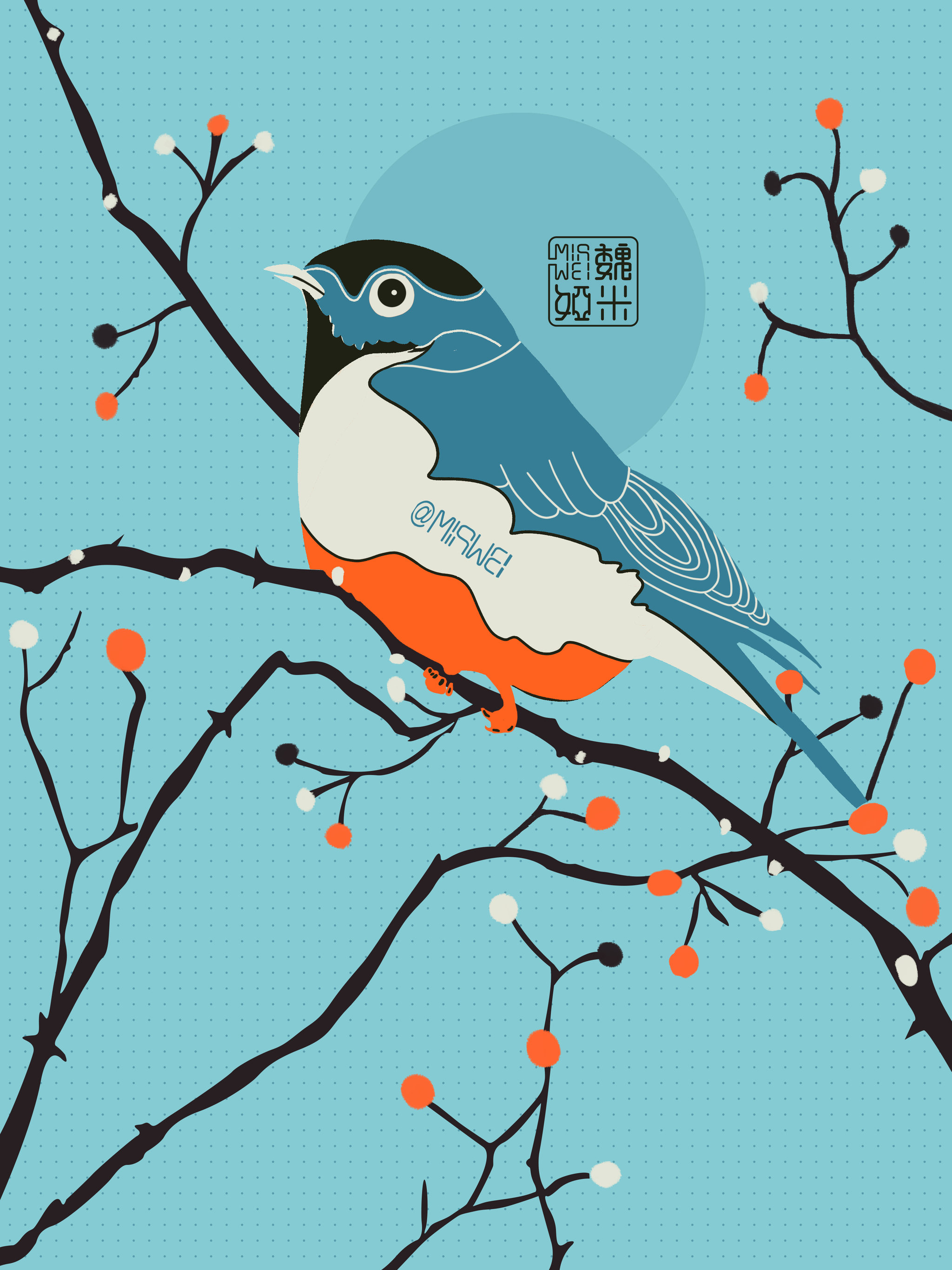 【中国风插画】-花鸟意境图