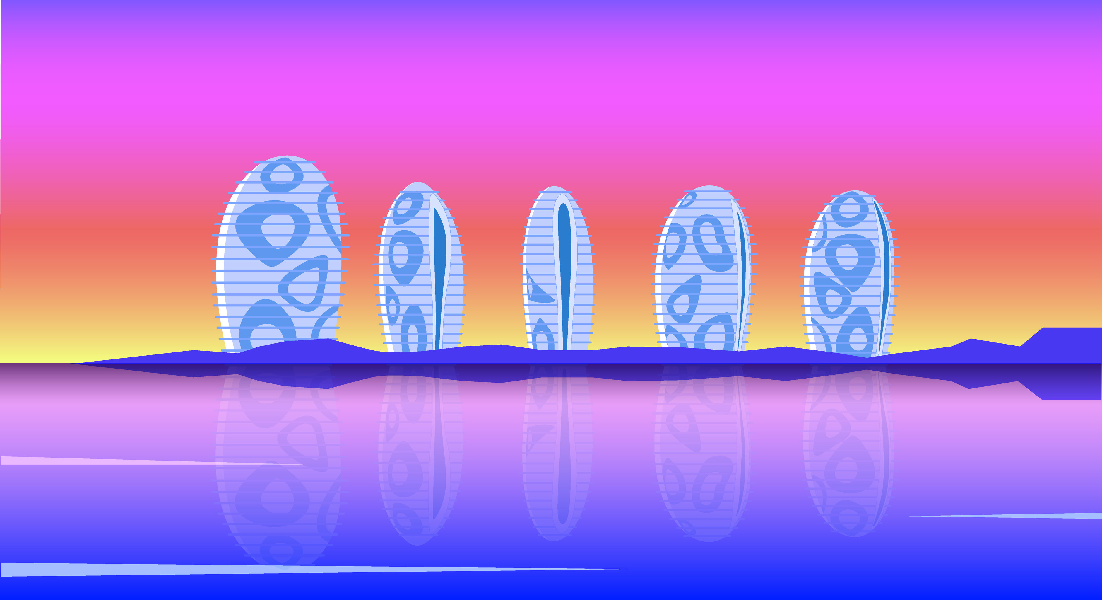 三亚凤凰岛插画