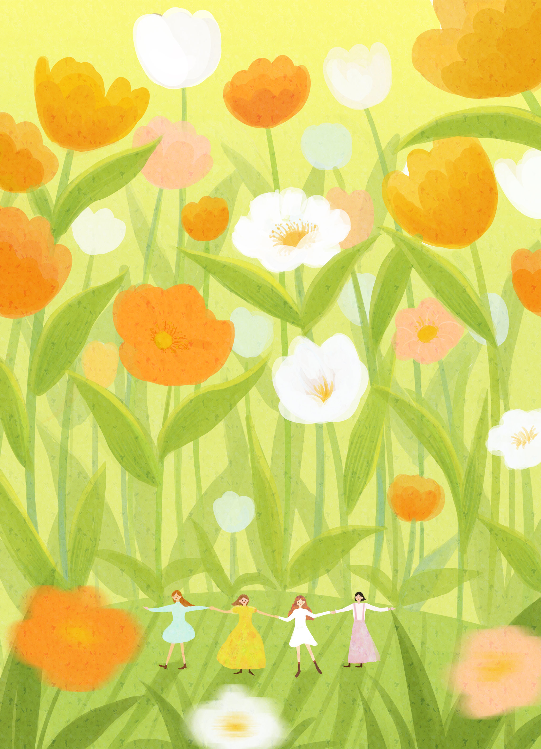 春天女孩出游 插画  - 商业插画 |   上传时间: 2021-05-10 18:50 为