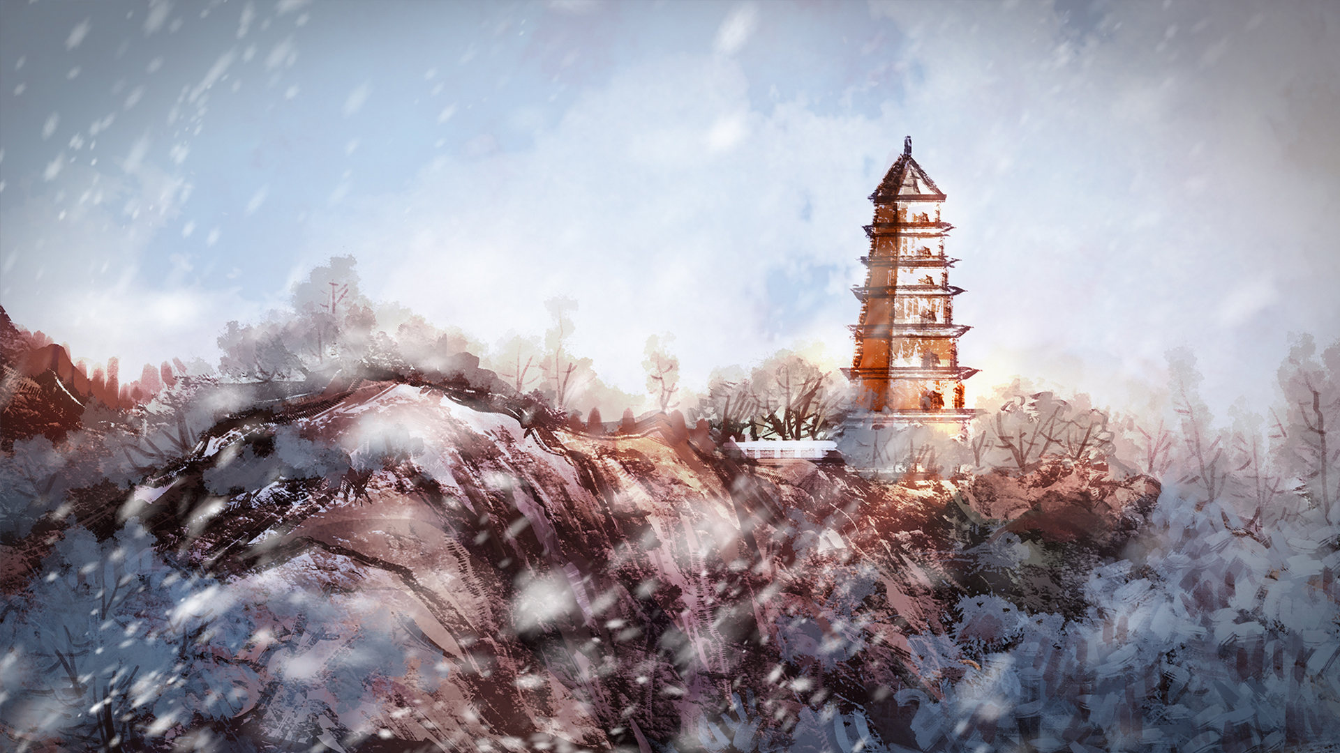 山水之间的建筑