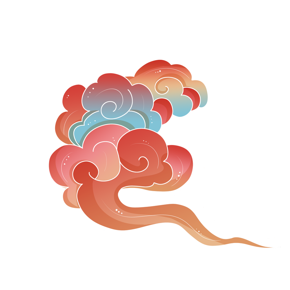 国潮风祥云流云插画