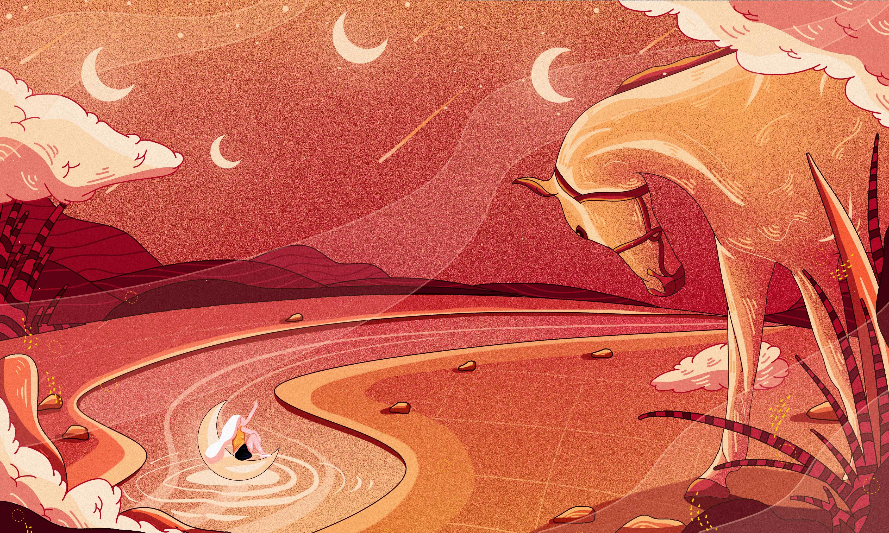 每日插画-以梦为马