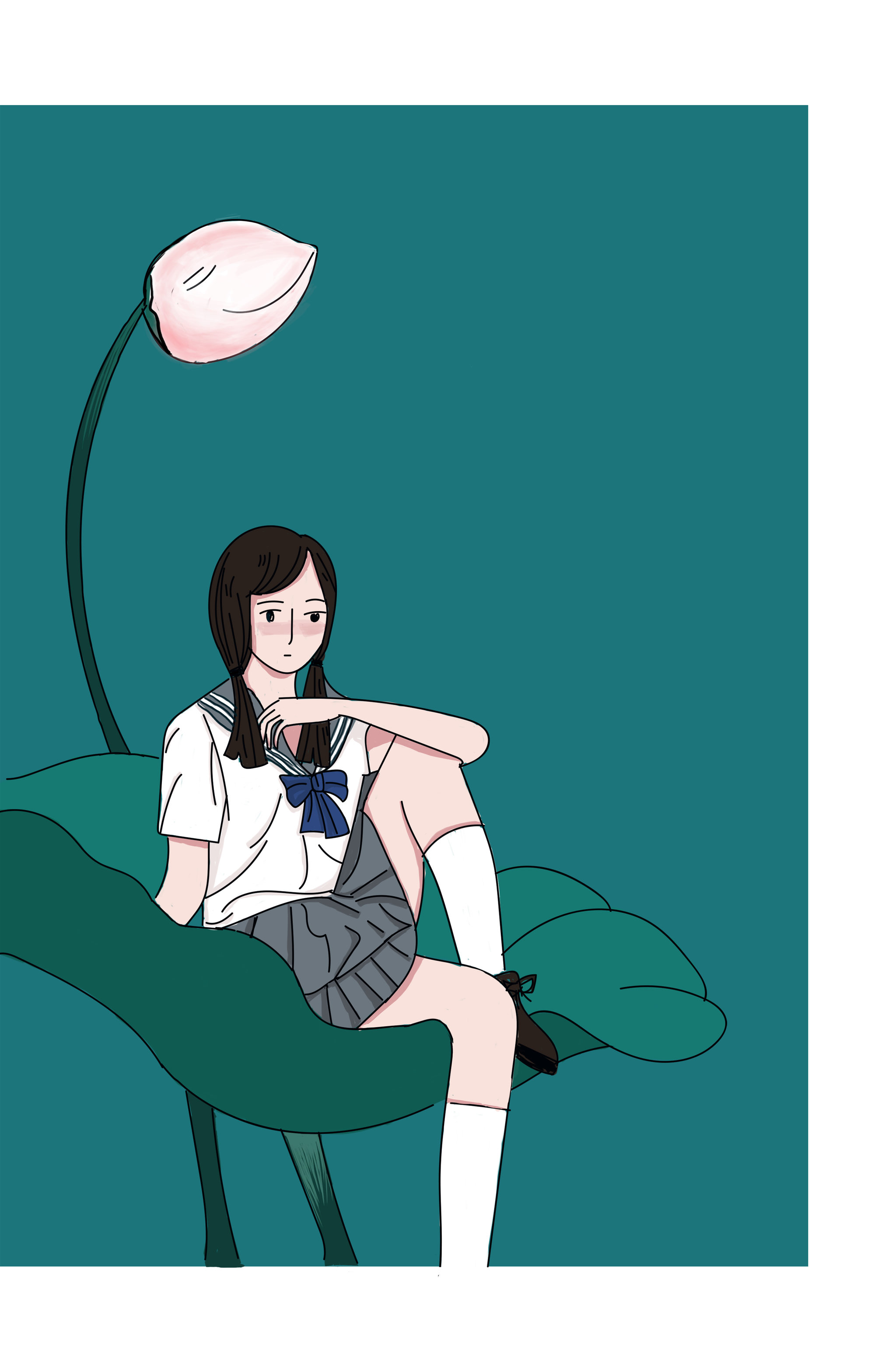 矢量插画jk小姐姐