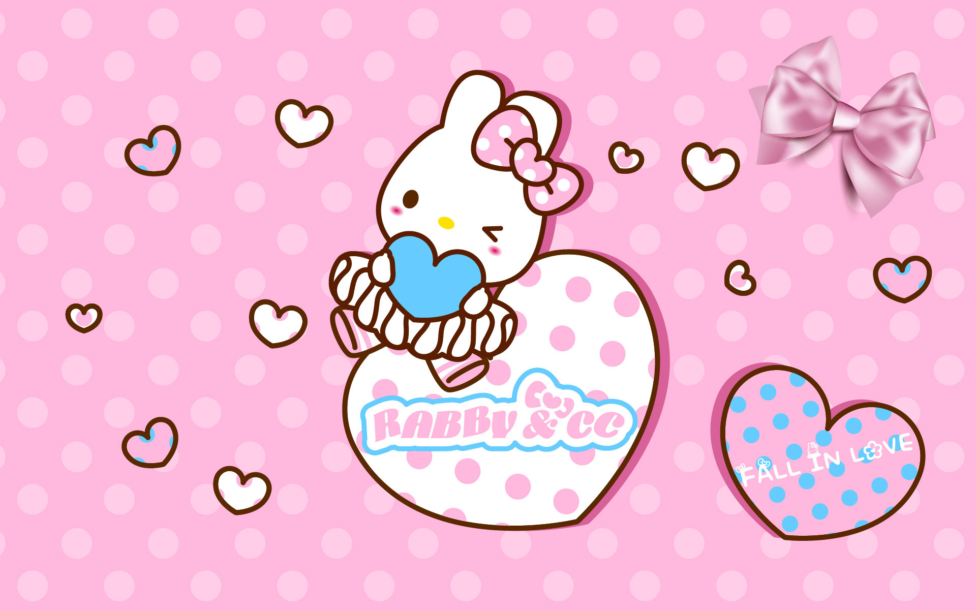 rabbycc粉蓝爱心系列壁纸