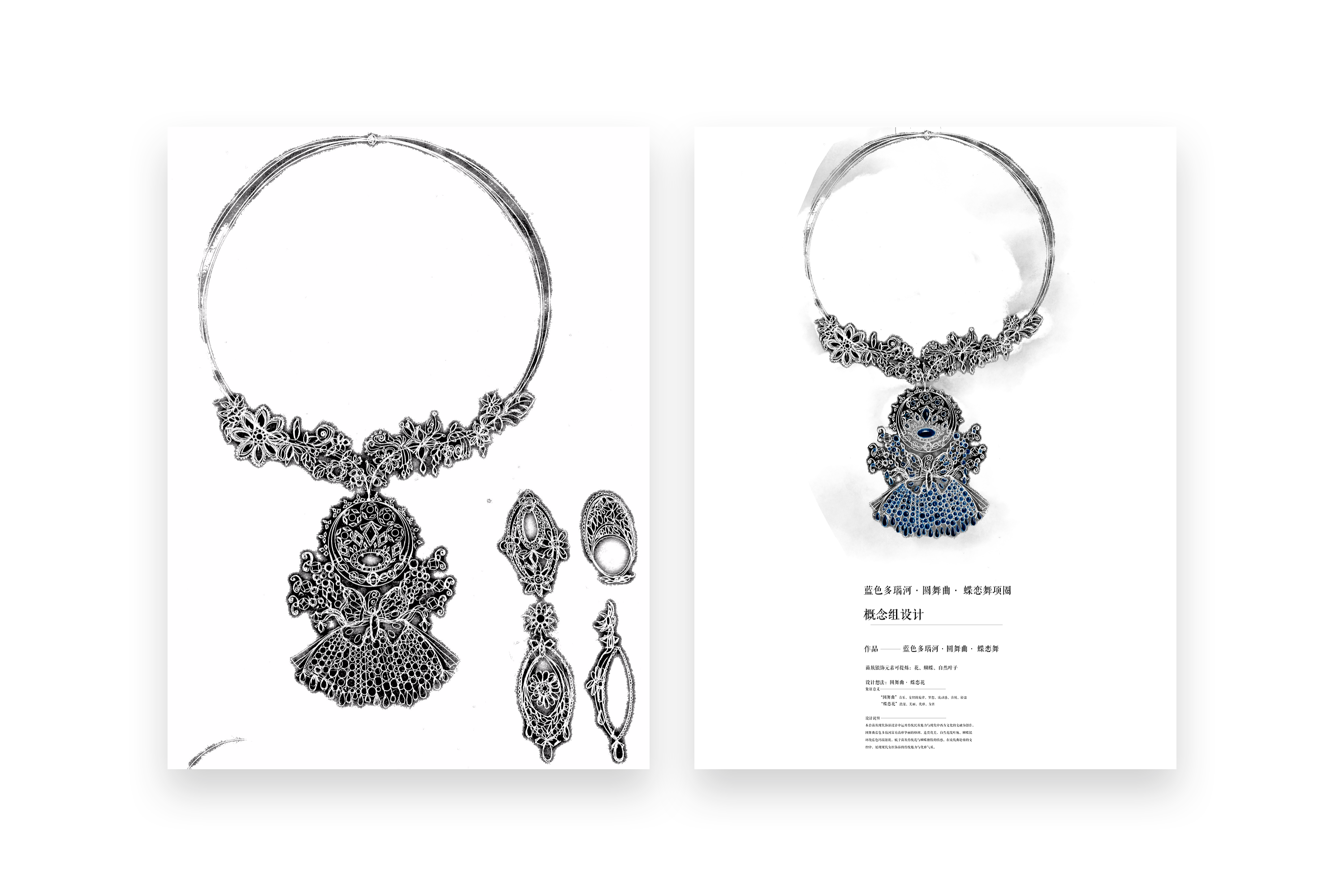 1,银饰概念设计组 (1)旨在激发创意设计潜能,为传统银饰设计注入