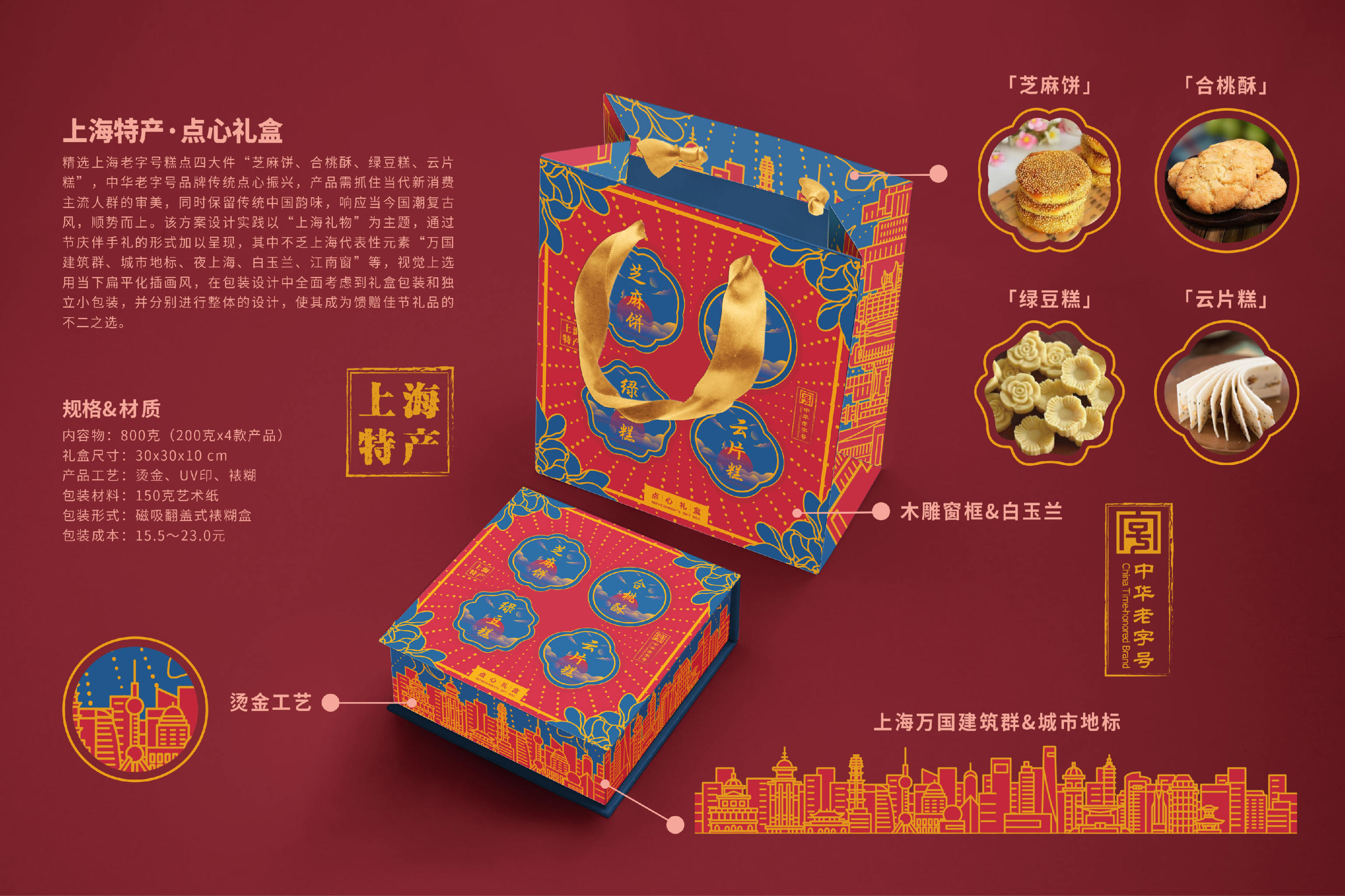 上海礼物老字号点心礼盒系列包装设计