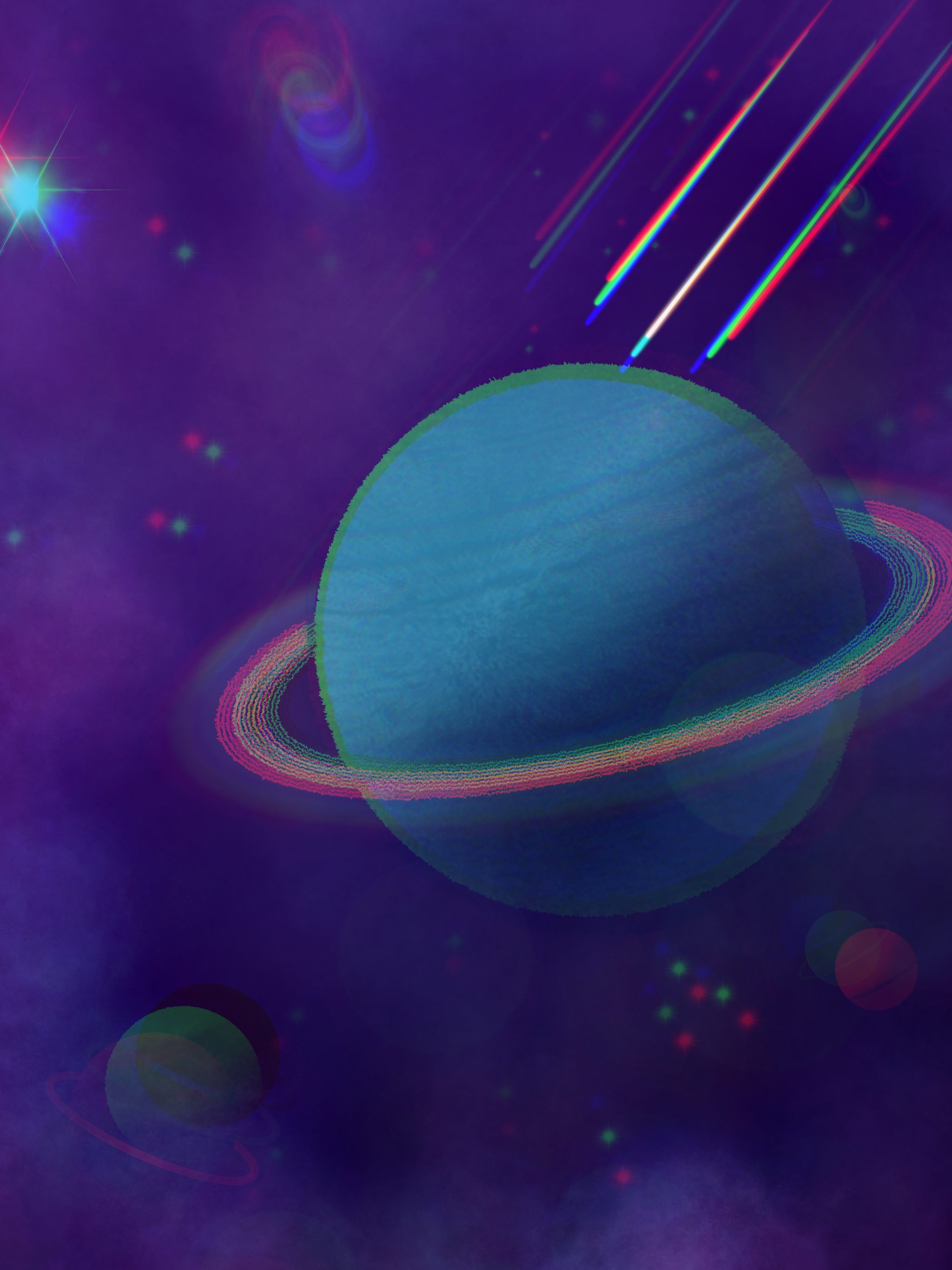 赛博朋克风格星球宇宙插画