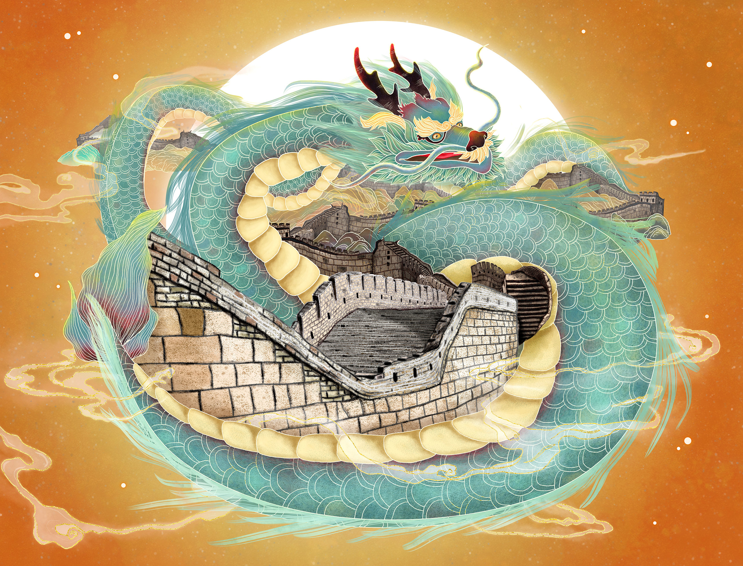 东方青龙,旭日东升 - 南瓜菲99 - 原创作品 - 视觉中国(shijueme)