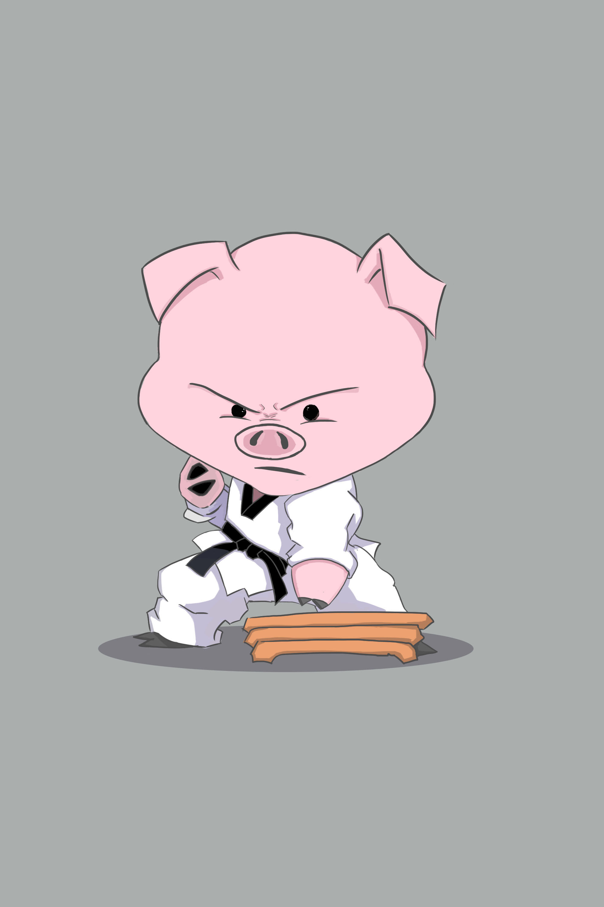 我用跆拳道来体现小猪运动达人的形象.使得小猪威武又不失可爱.