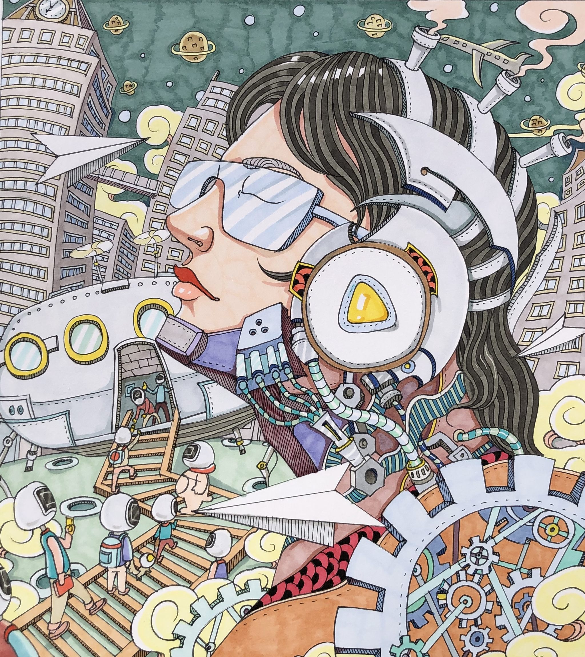 插画作品-《科技时代》 - 立里手绘 - 原创作品 - 视觉中国(shijueme)