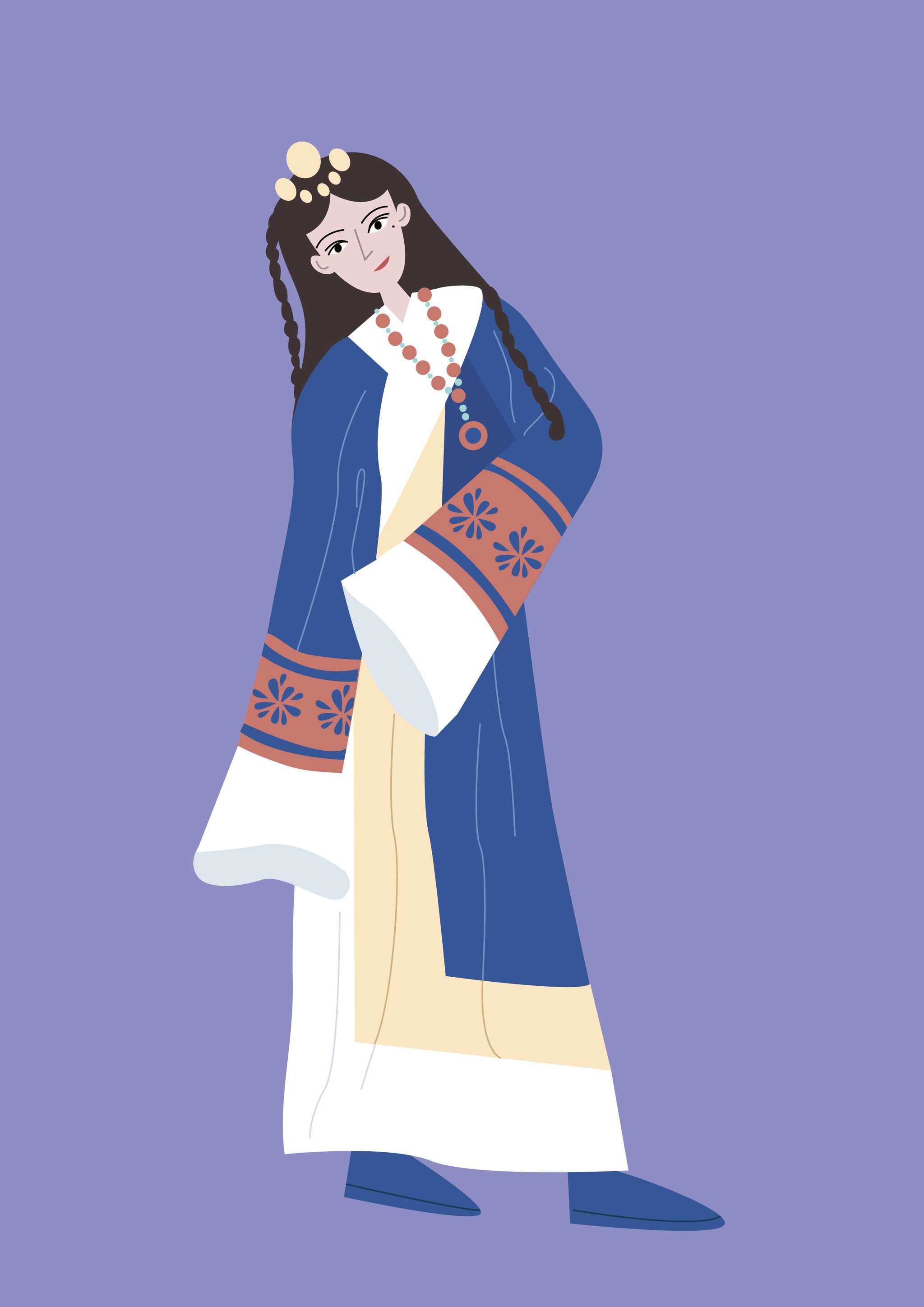 藏族服饰系列插画