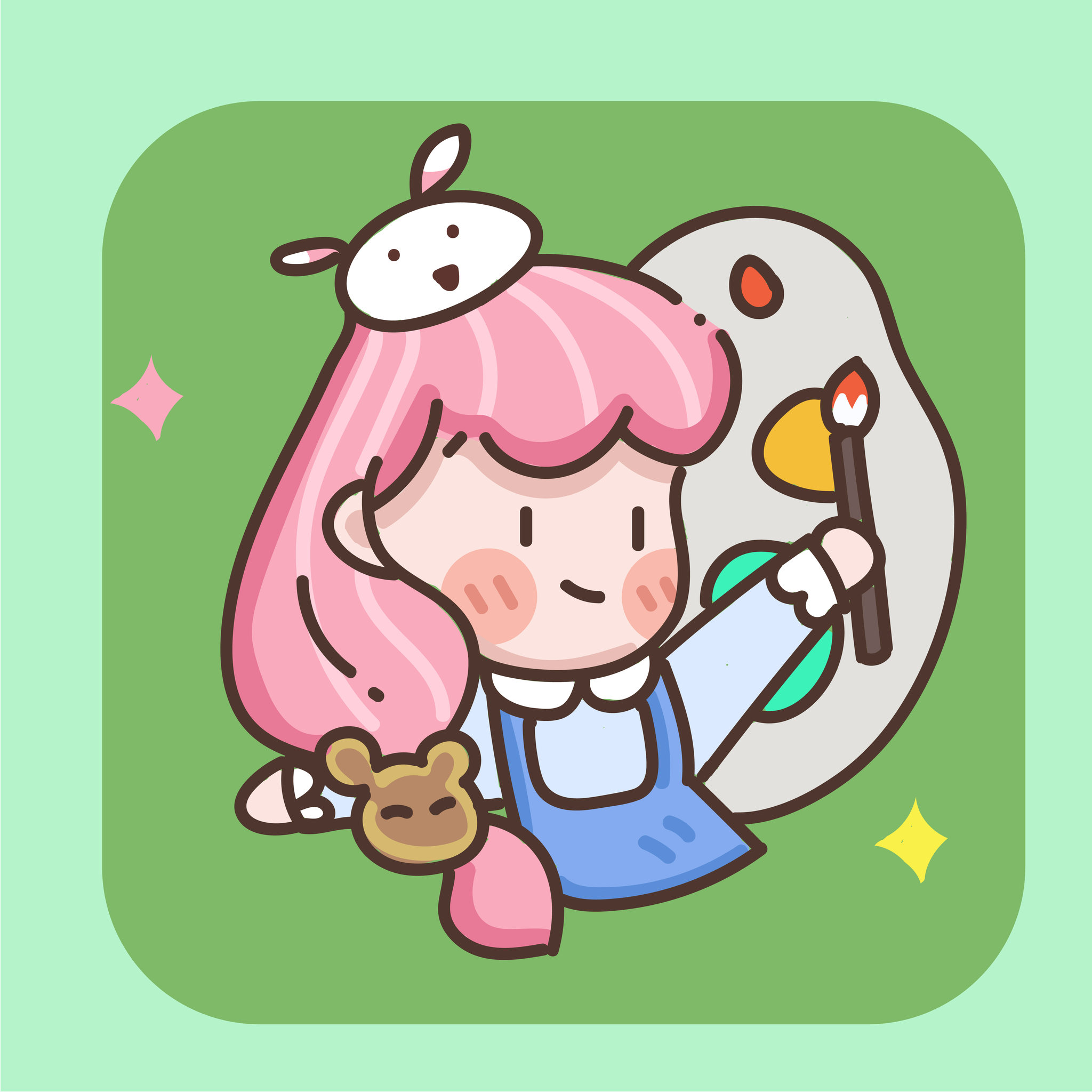 可爱头像插画第一波 - 年糕不粘 - 原创作品 - 视觉中国(shijueme)