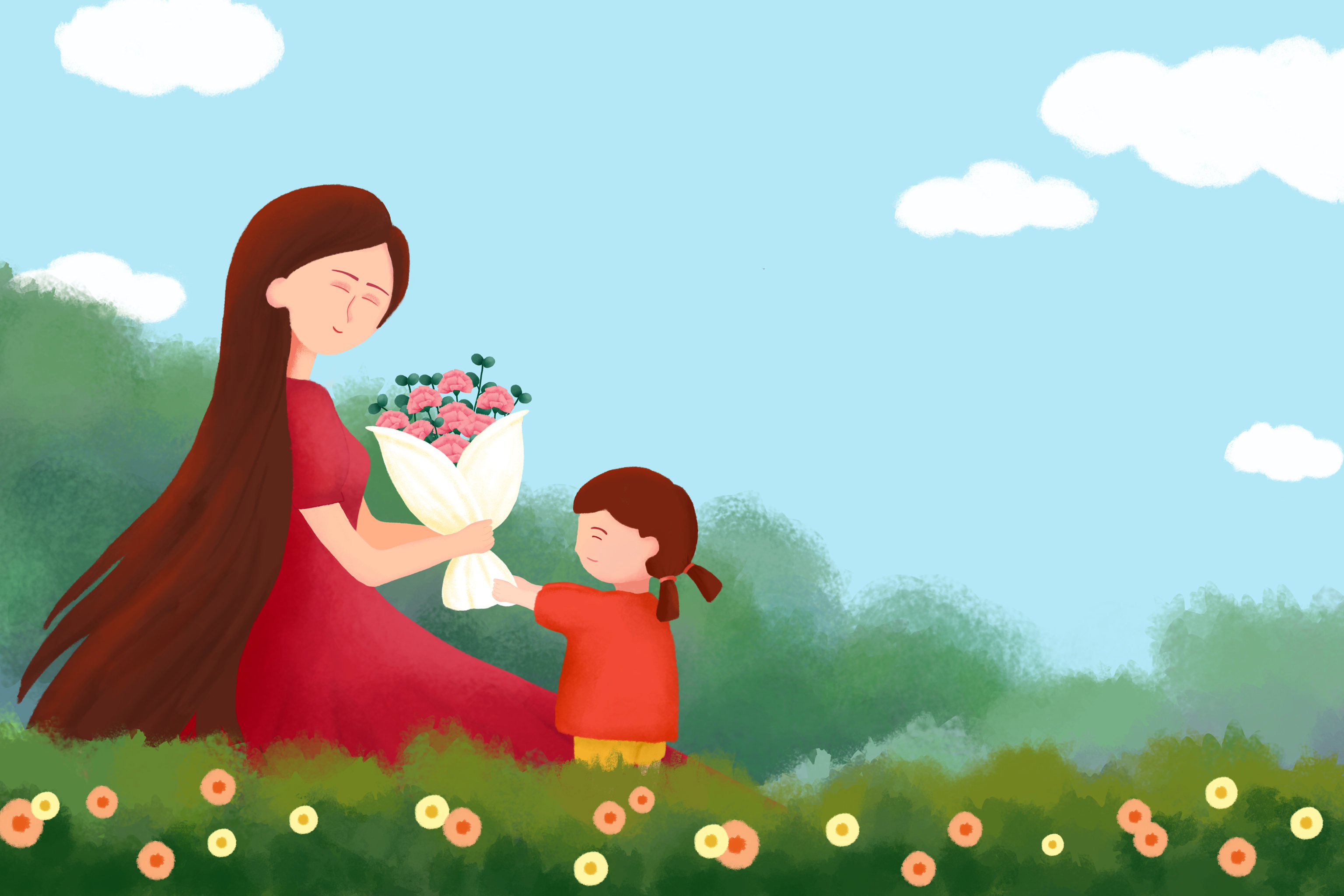 母亲节插画 - 小幽创意 - 原创作品 - 视觉中国(shijueme)