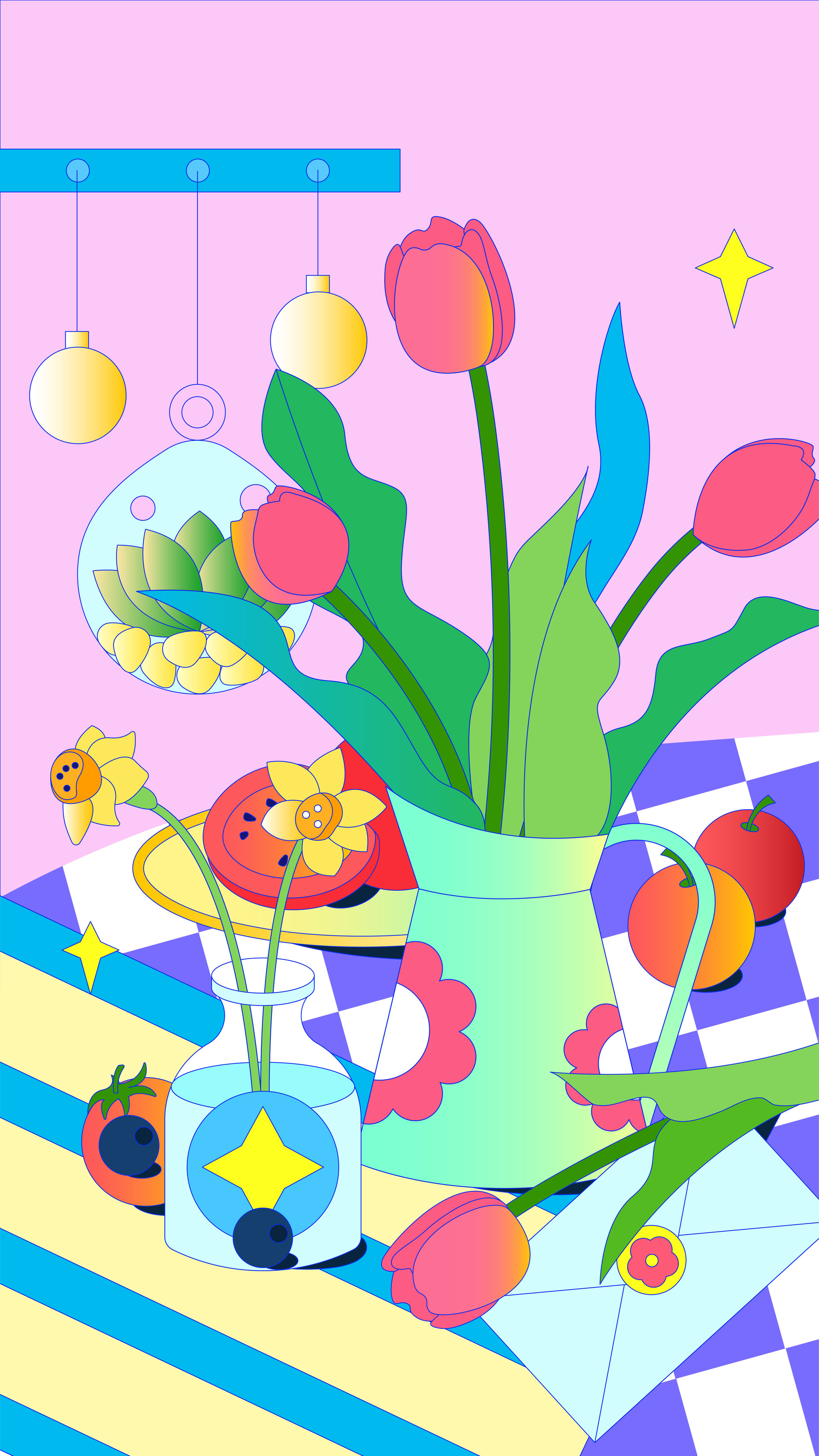 插画,矢量,植物,孟菲斯