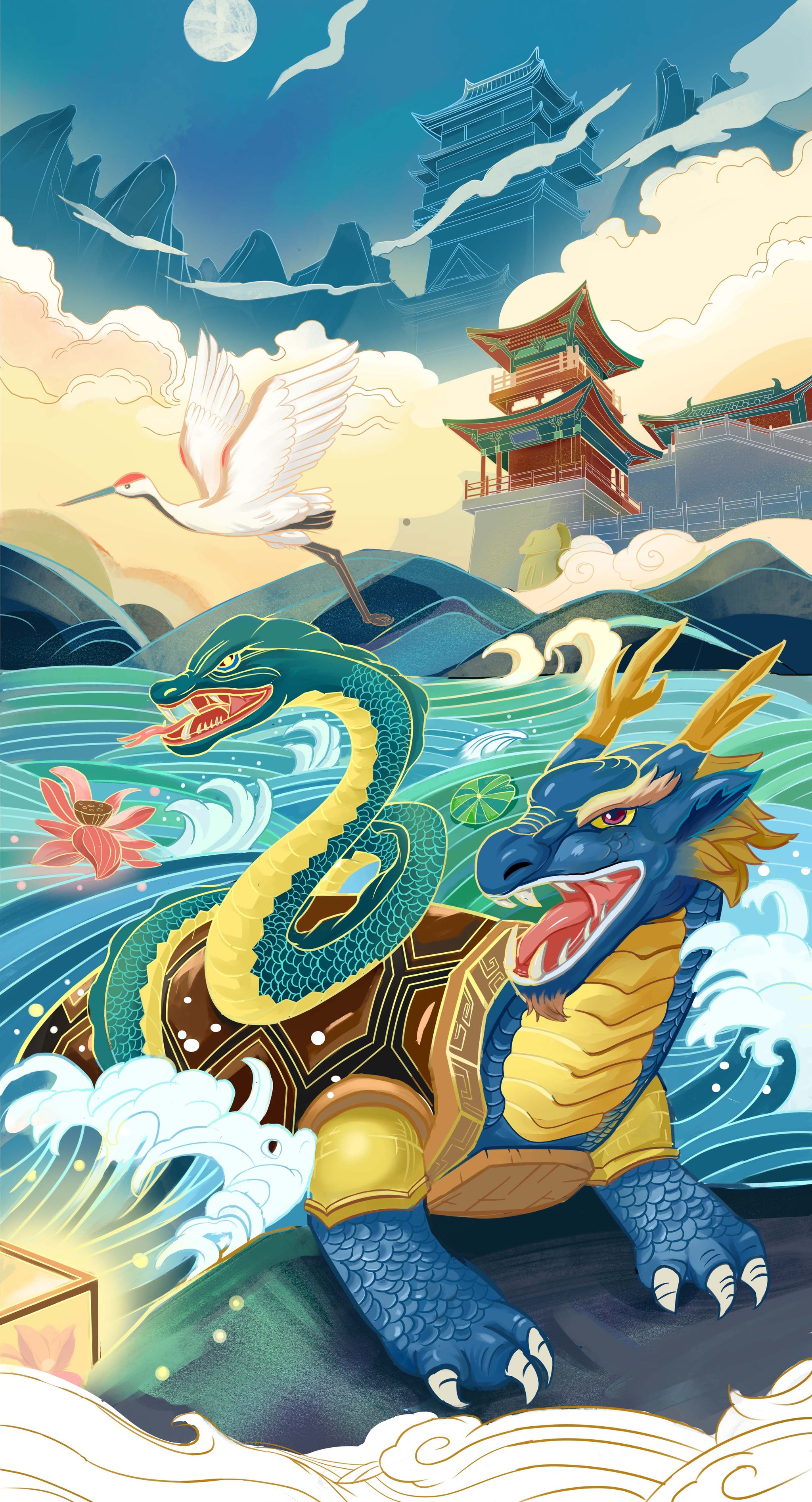 四大神兽插画分享,关注后期分享应用衍生 - 关柏成 - 原创作品 - 视觉