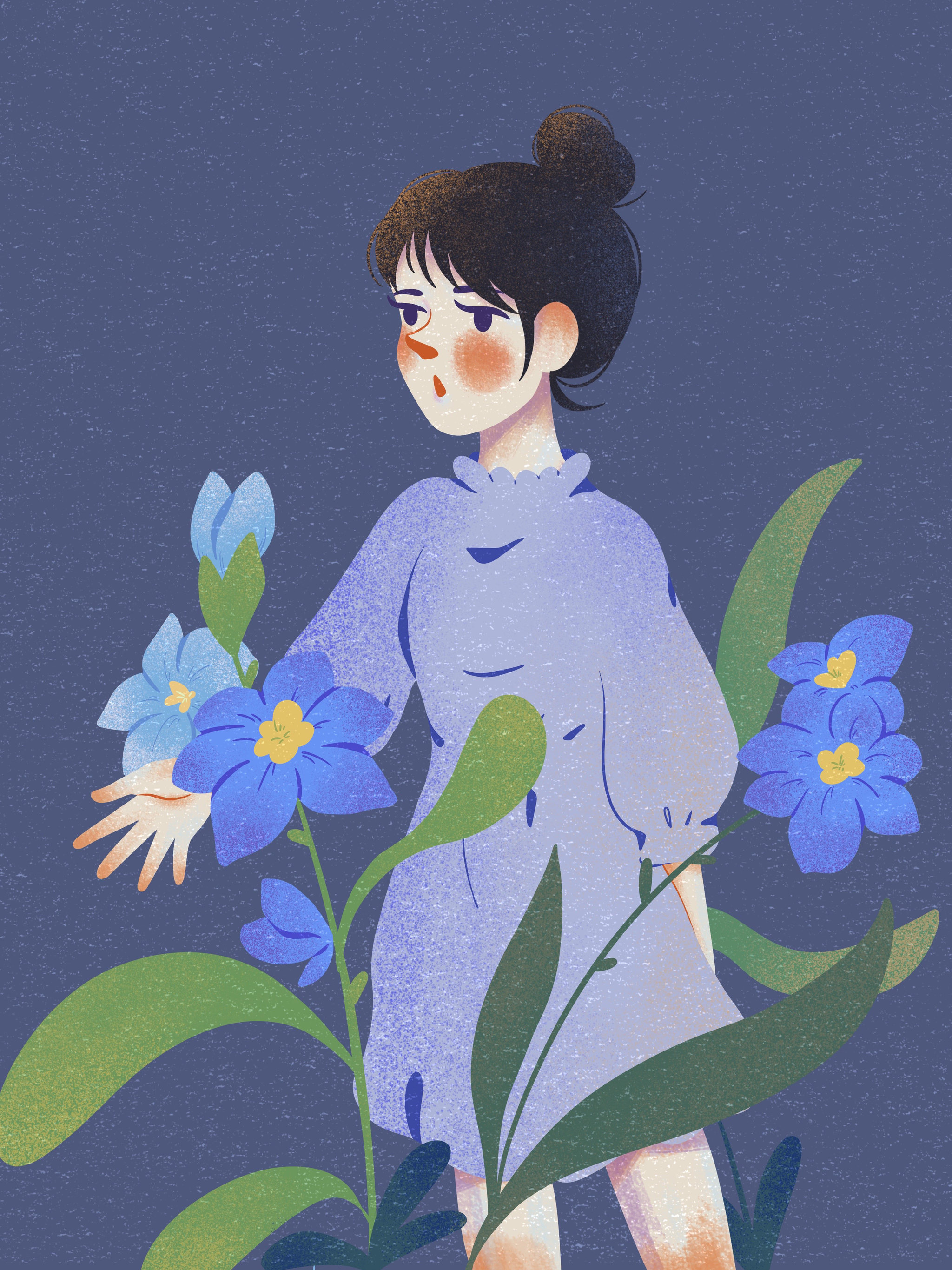 三月花季少女-兰花