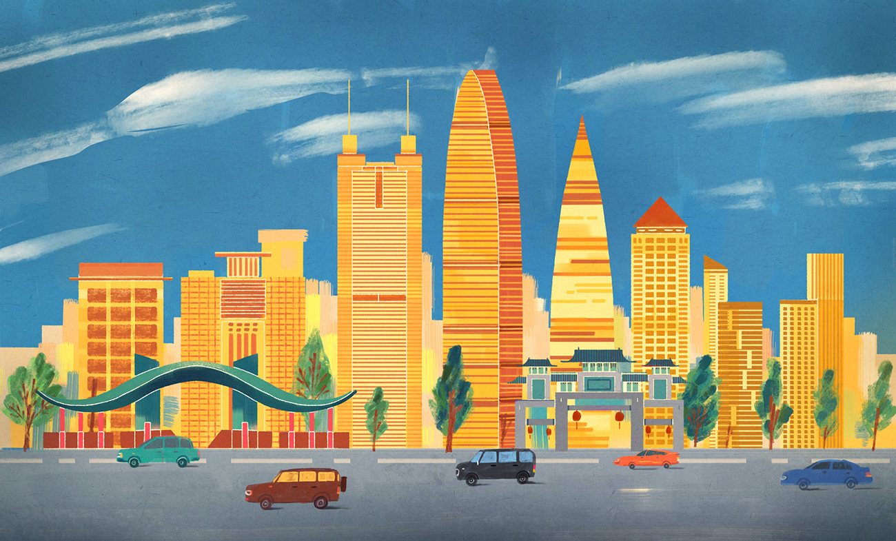 美丽中国——城市主题系列插画