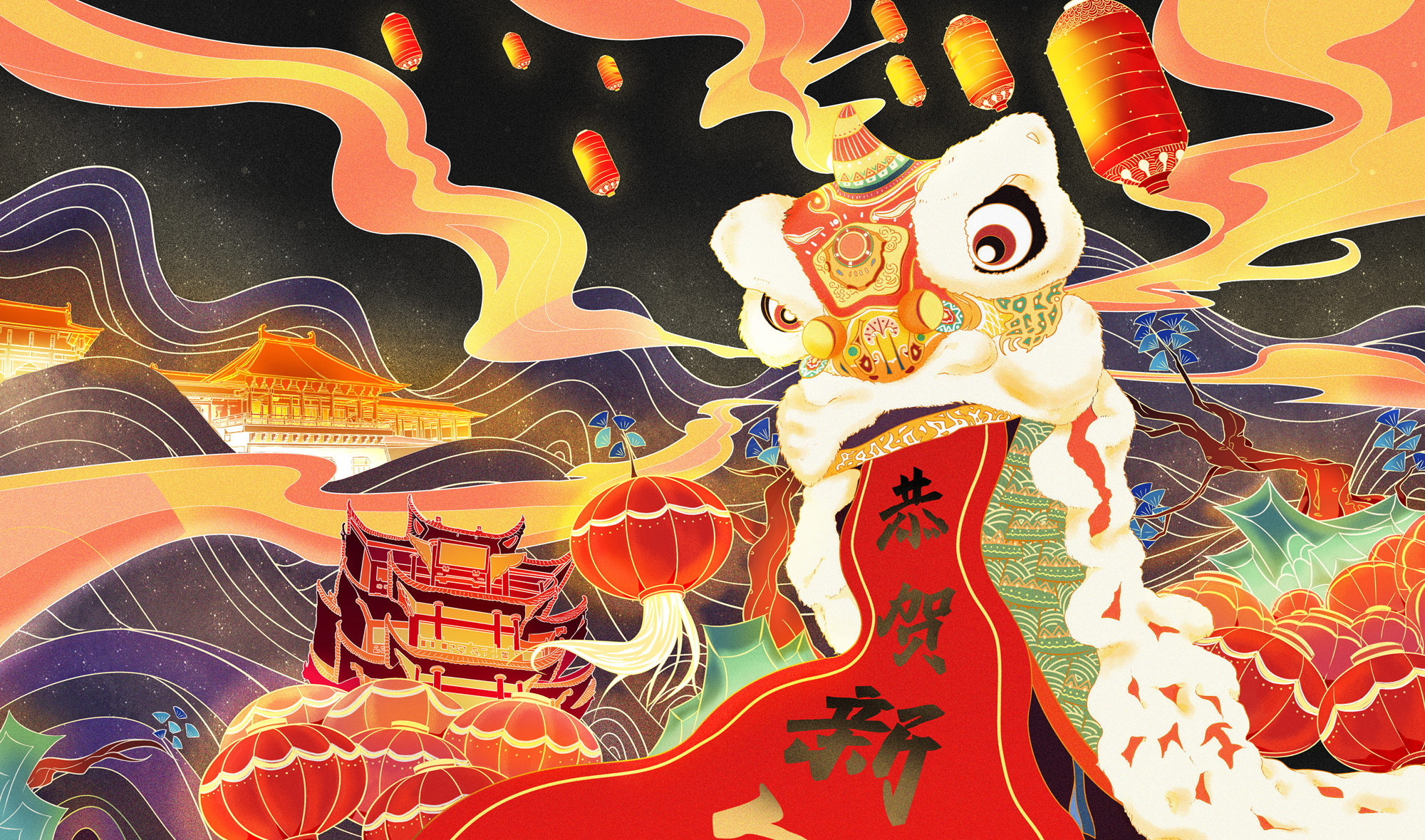 国潮醒狮 - 阿诺anuo - 原创作品 - 视觉中国(shijueme)