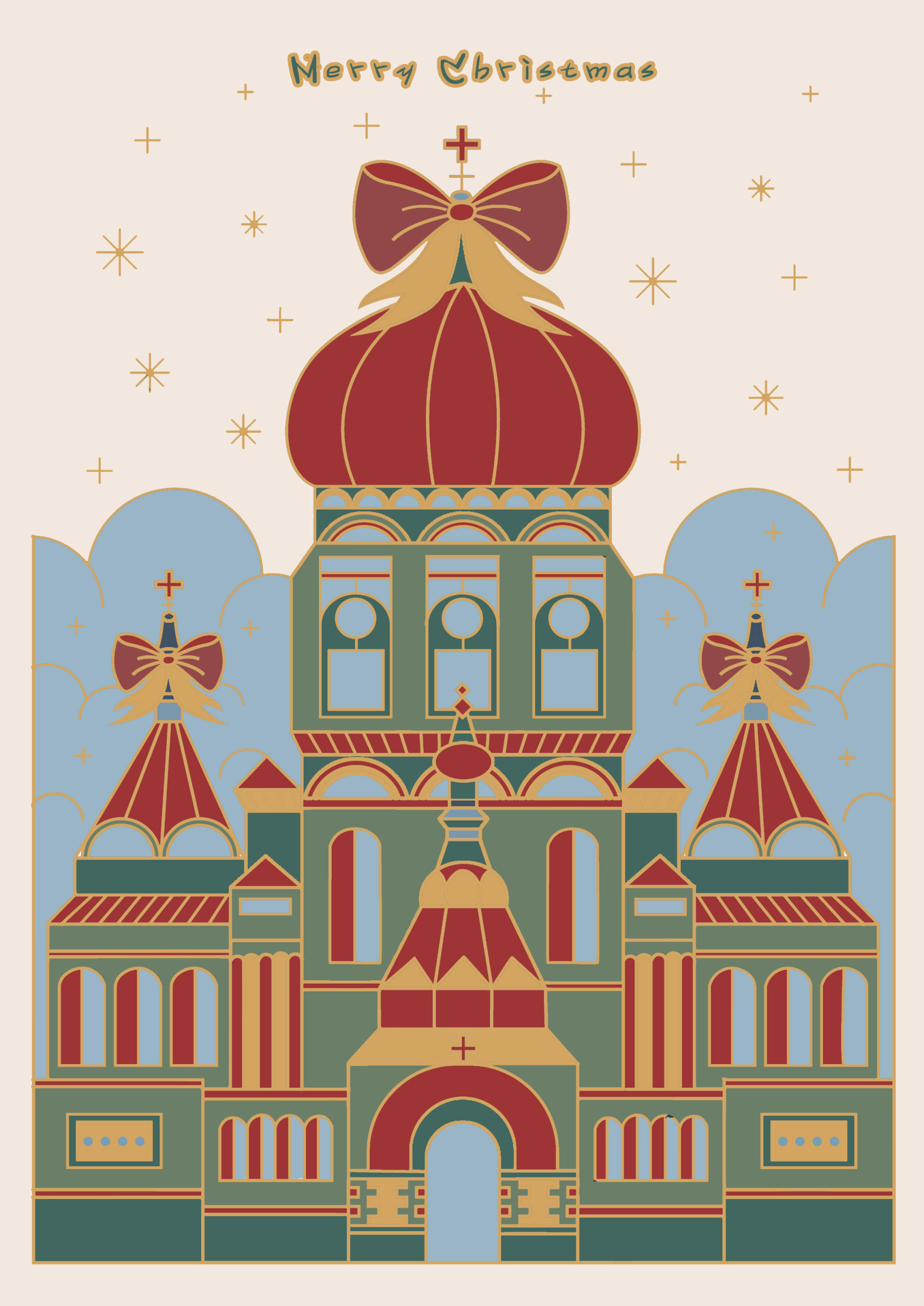 圣·索菲亚教堂 | 矢量风格插画