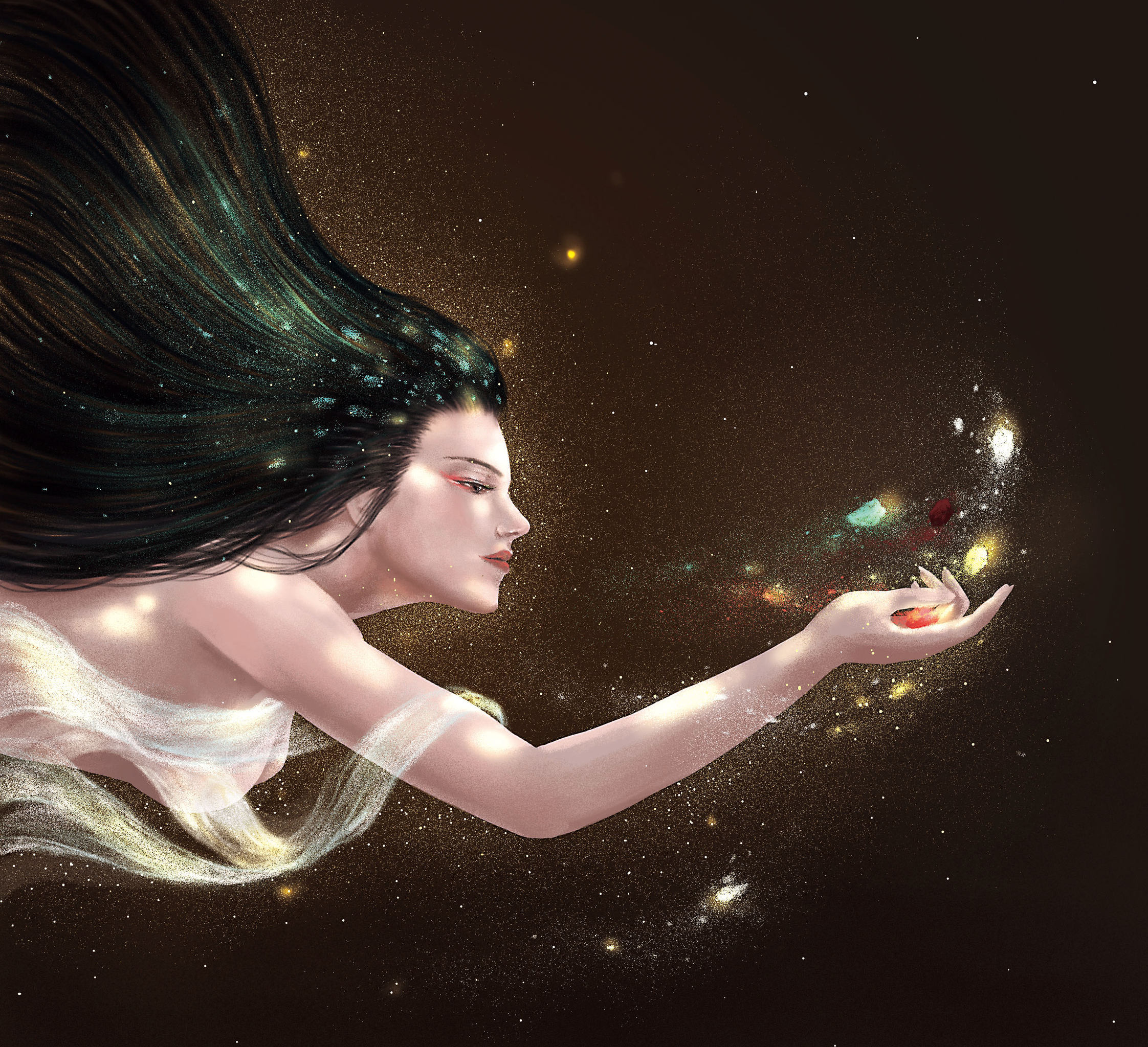 国风女娲寻五色石