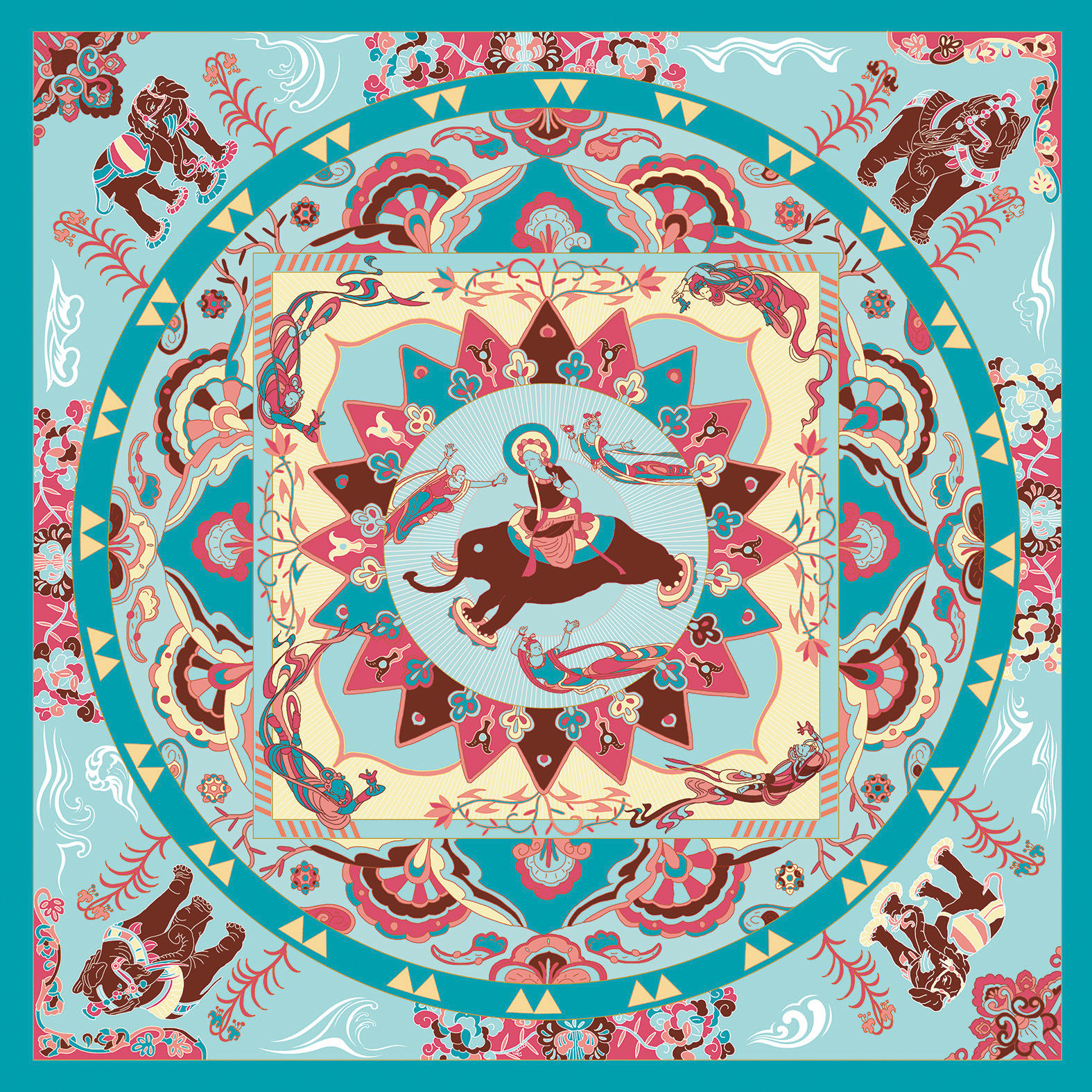 敦煌主题丝巾设计 - 奇舫社 - 原创作品 - 视觉中国(shijueme)