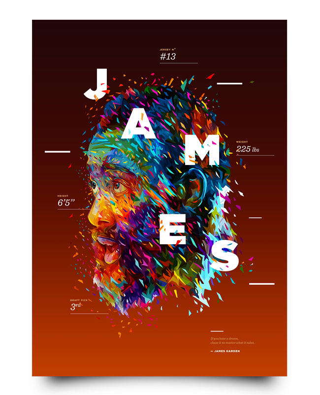 nba明星头像创意海报