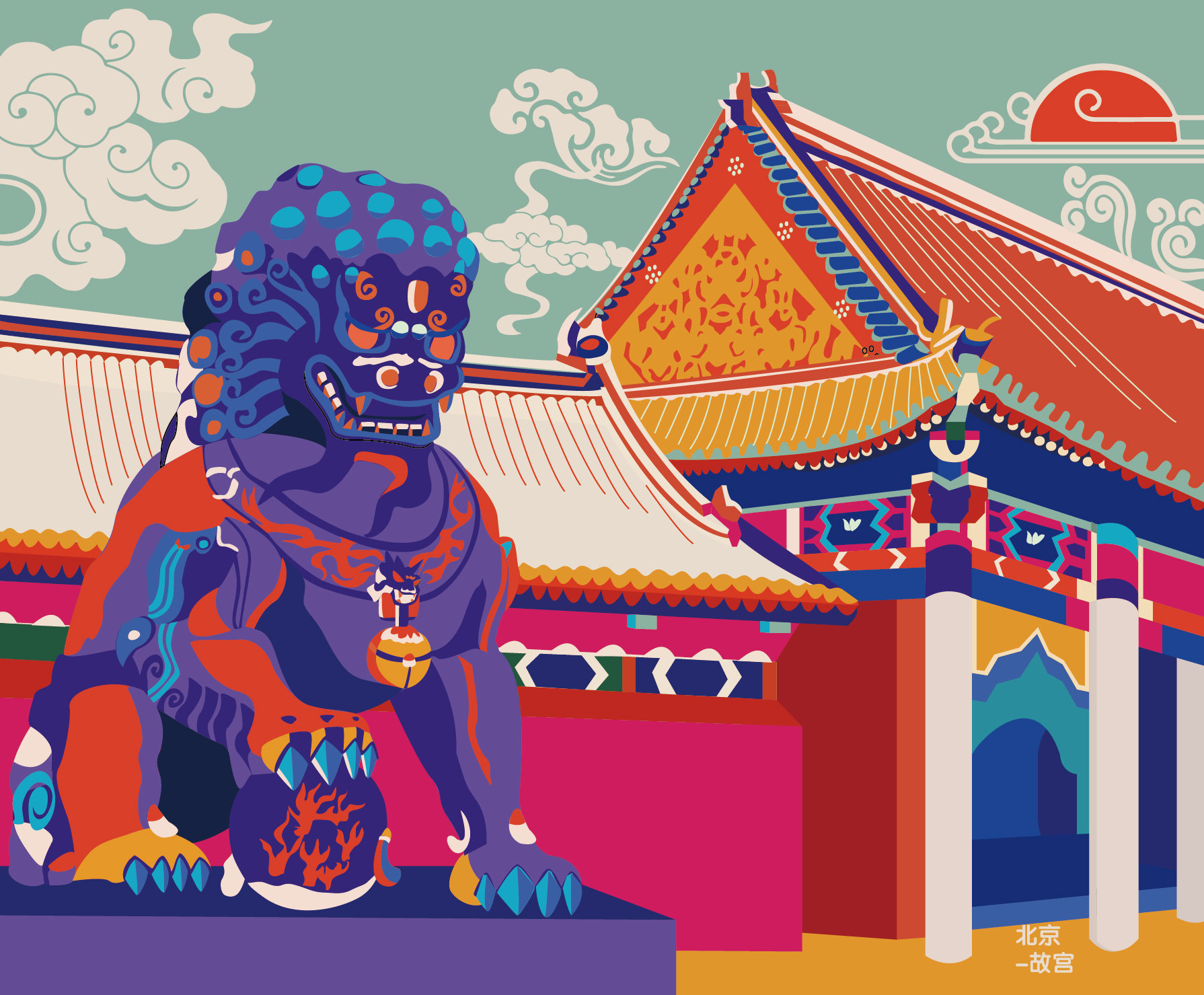 北京故宫石狮"将" - 吉士吾也 - 原创作品 - 视觉中国(shijueme)