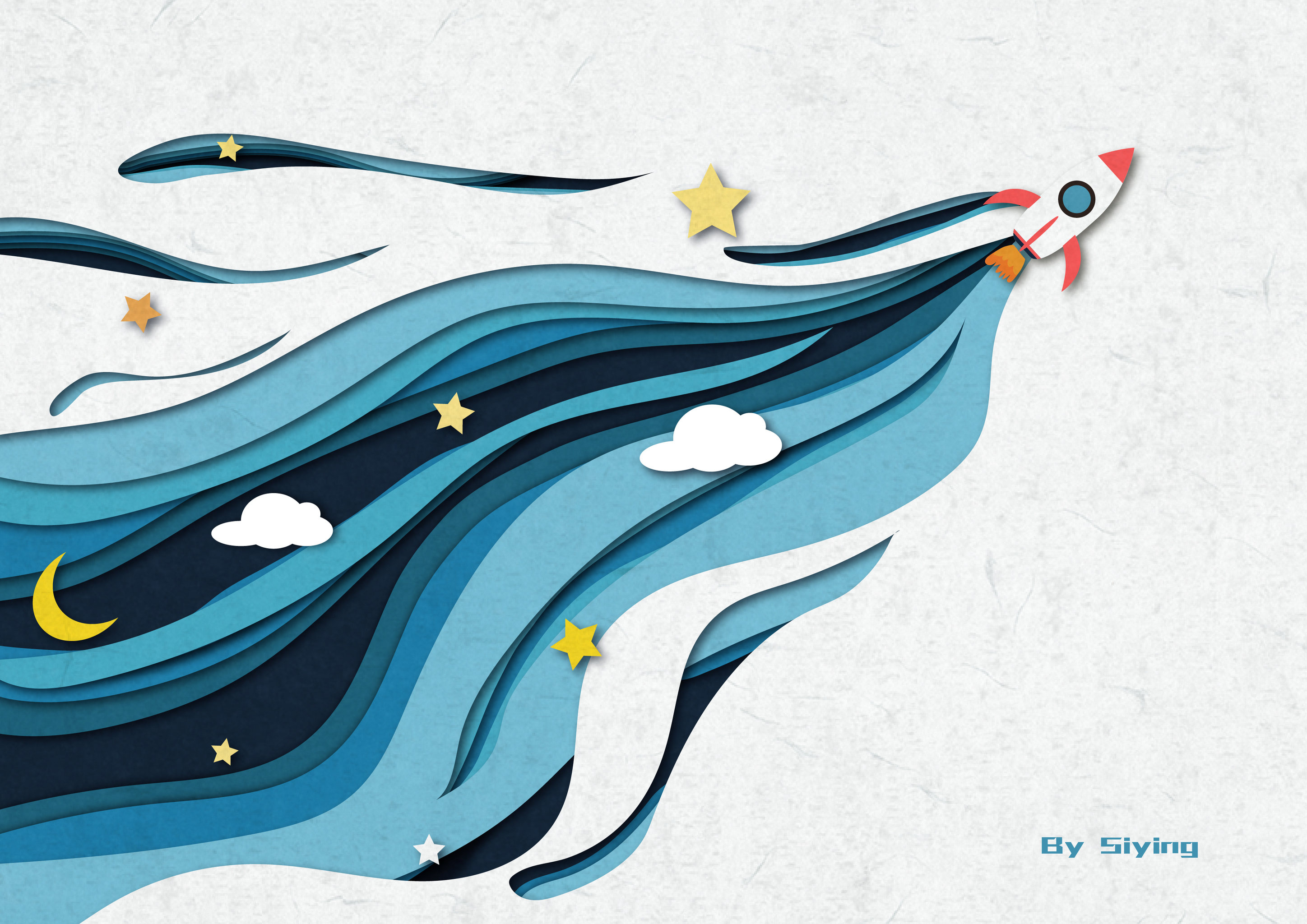 剪纸风宇宙 - laising - 原创作品 - 视觉中国(爱视觉)