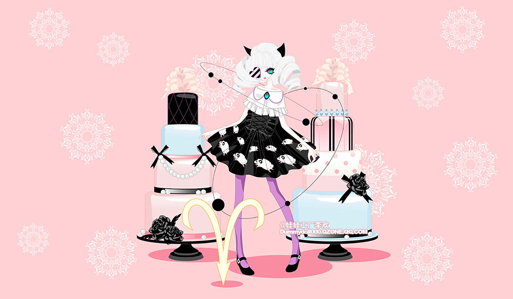 傀儡娃娃十周年 十二星座时尚插画系列.     微博@娃娃工厂李欢